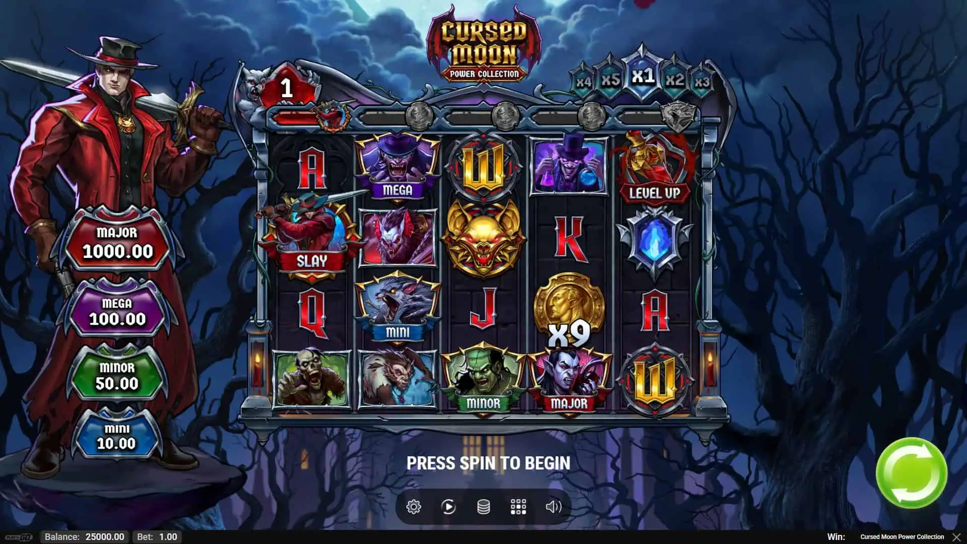 Cursed Moon Power Collection slot gameplay reels