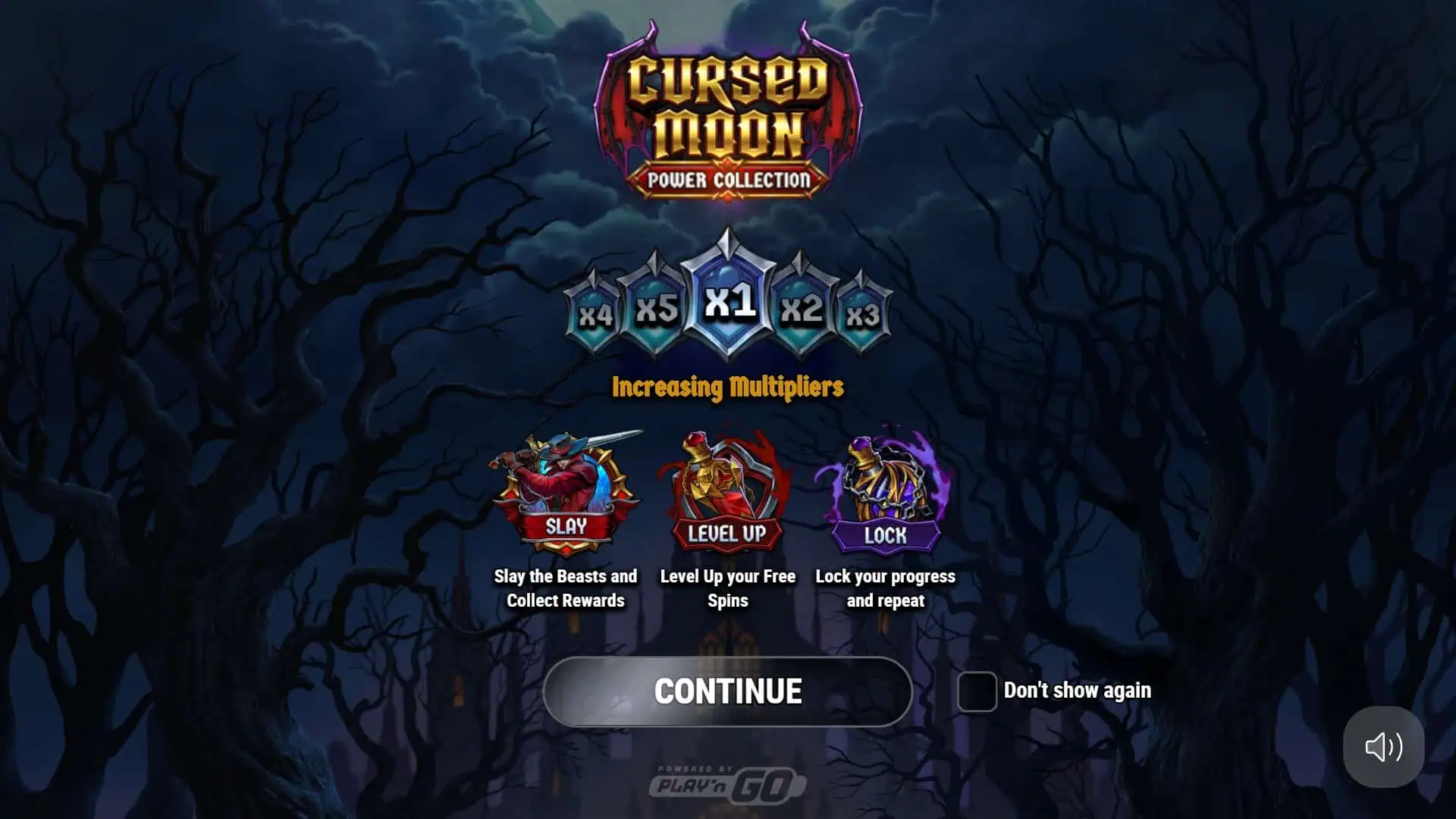 Cursed Moon Power Collection slot intro screen