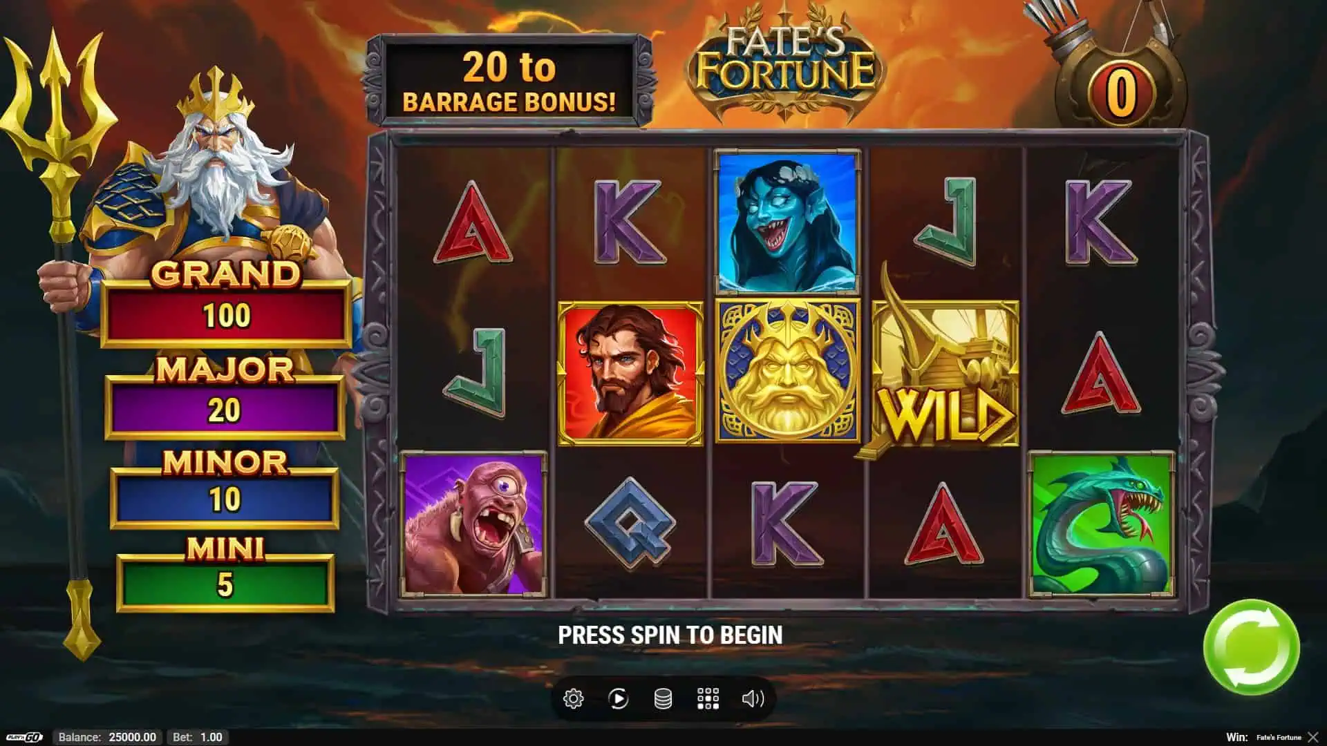 Fate's Fortune slot gameplay reels