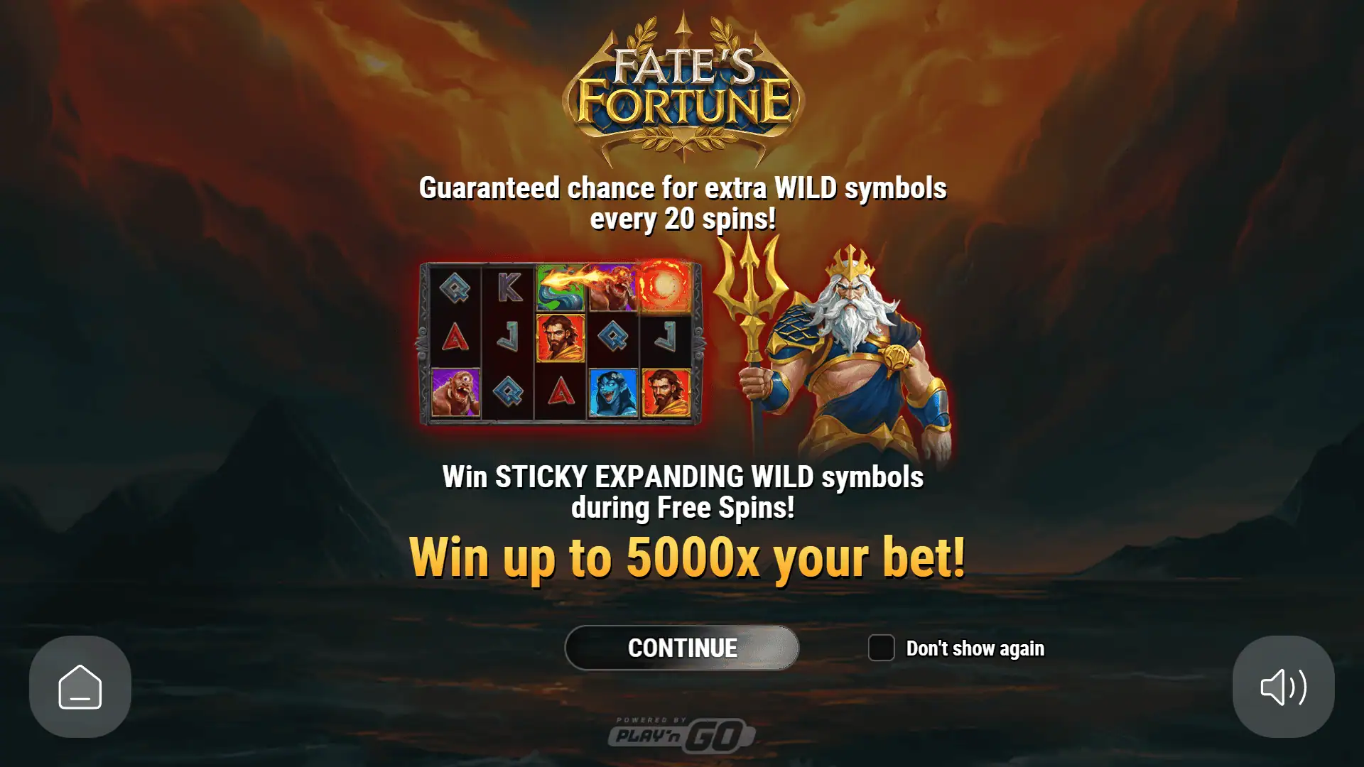 Fate's Fortune slot intro screen