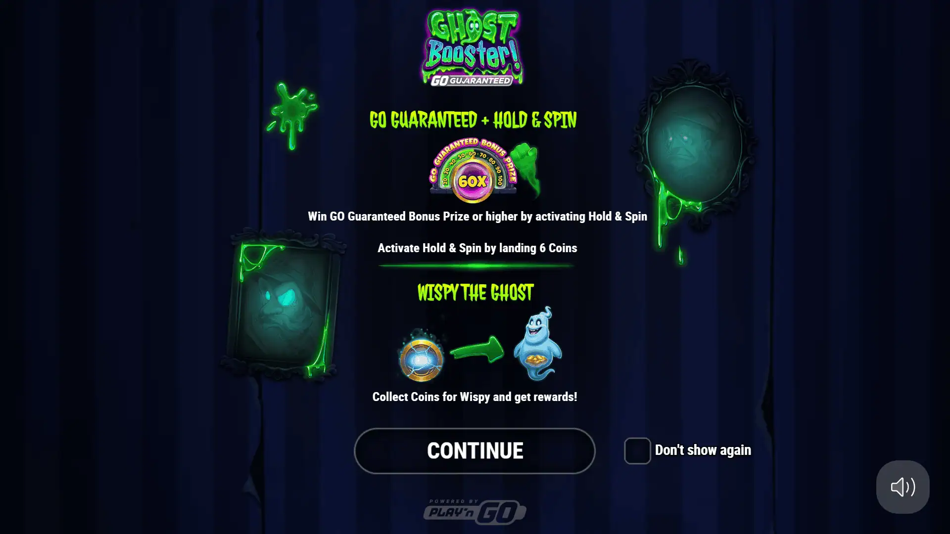 Ghost Booster slot intro screen