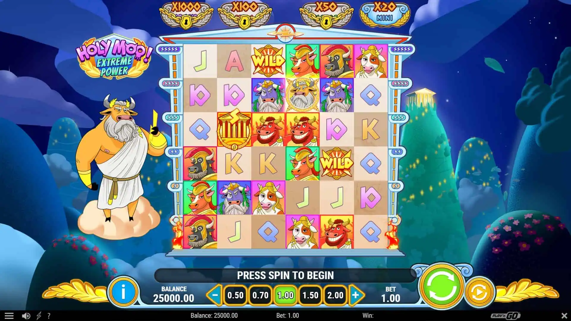 Holy Moo! Extreme Power slot gameplay reels