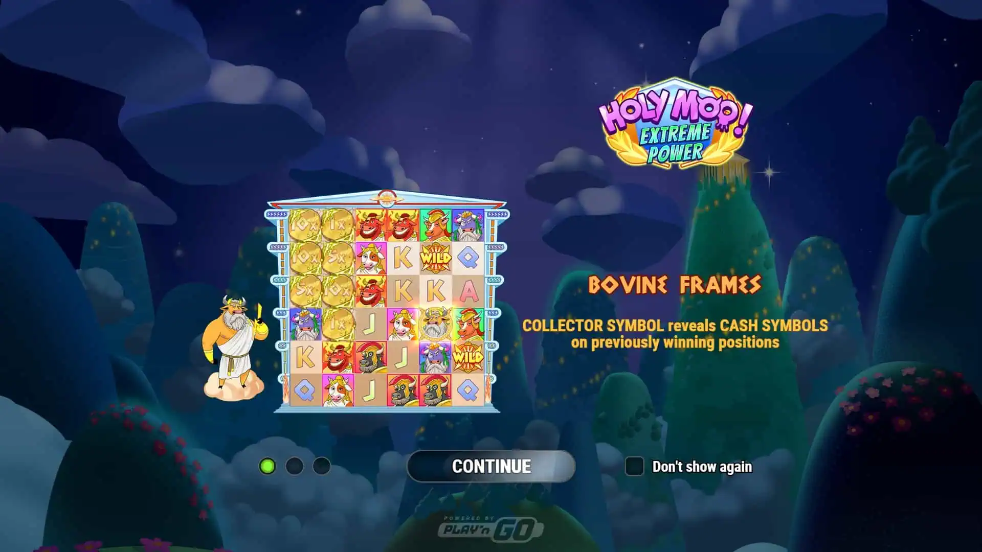 Holy Moo! Extreme Power slot intro screen
