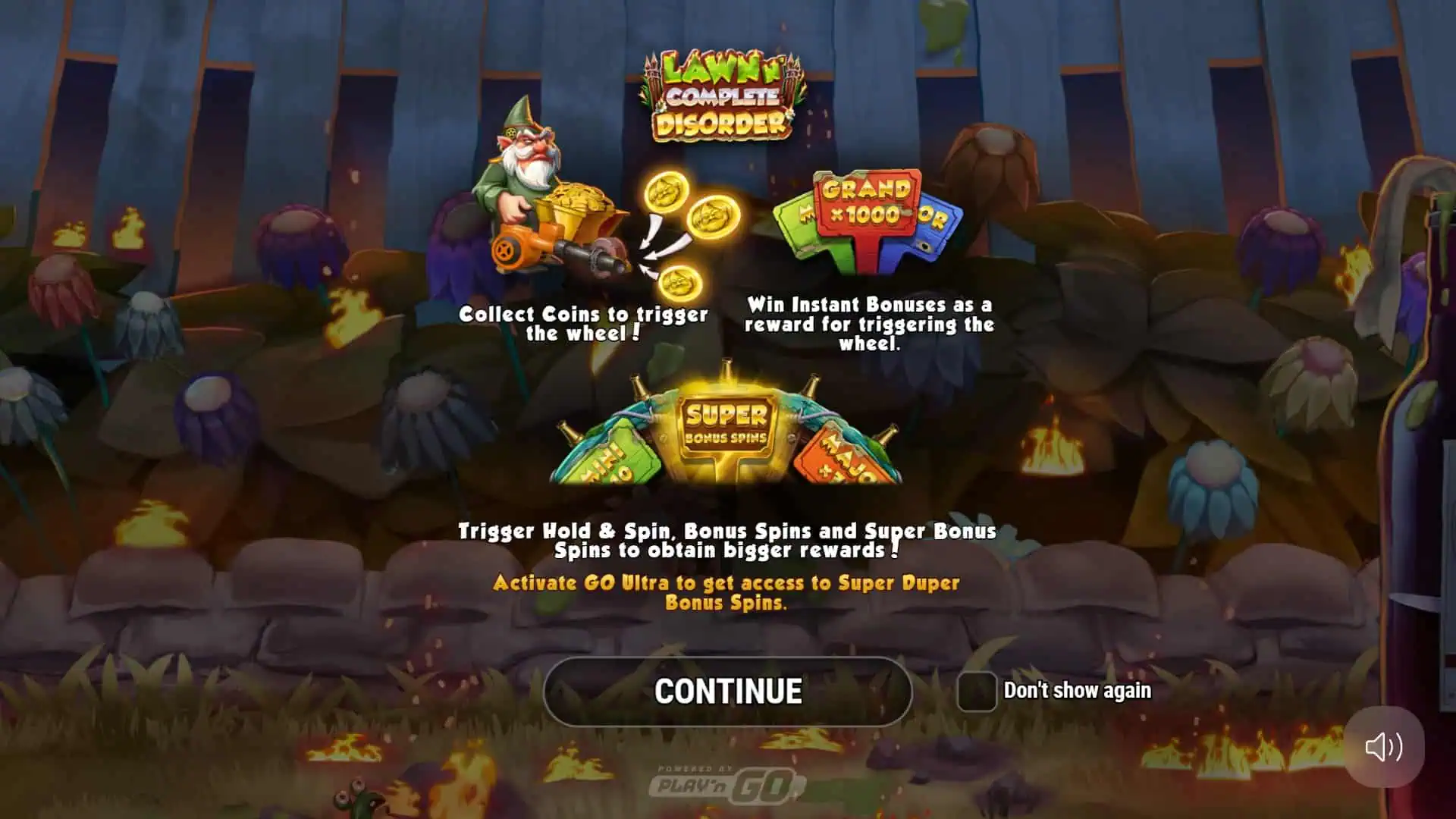 Lawn N&rsquo; Complete Disorder slot intro screen