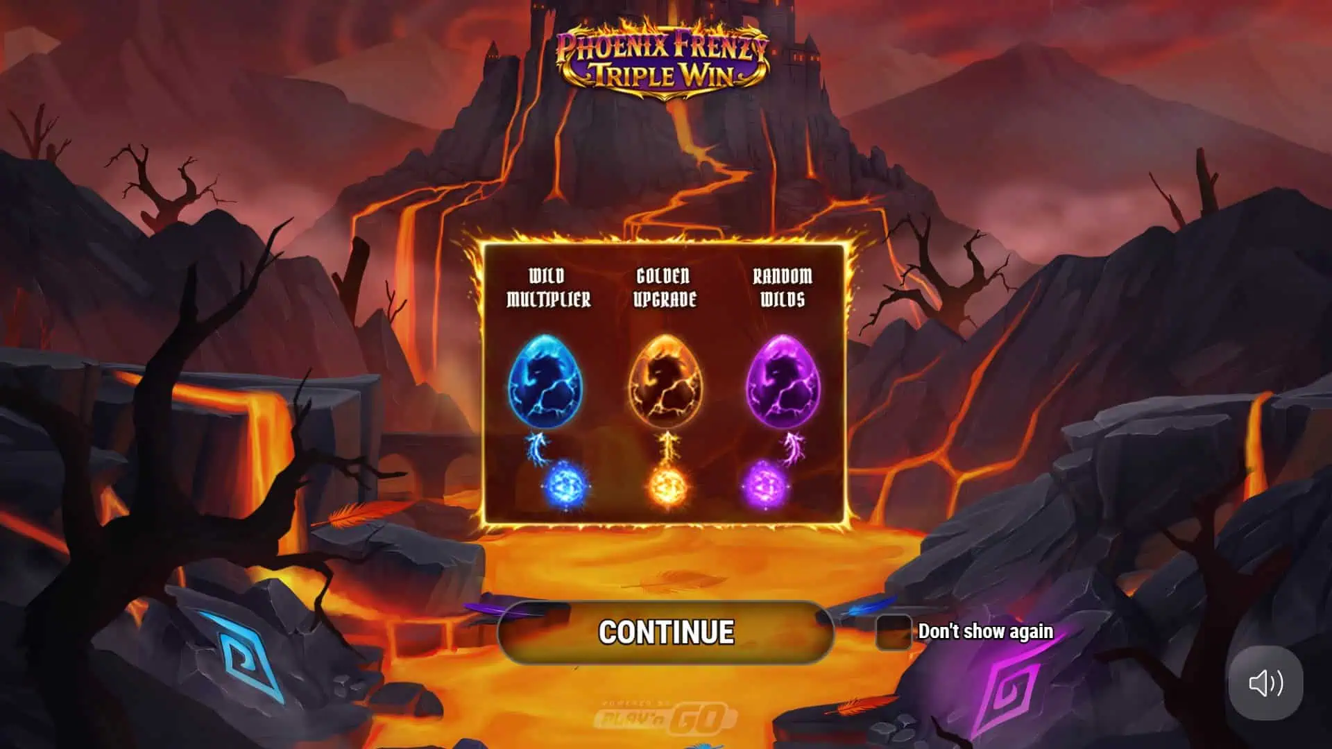 Phoenix Frenzy Triple Win slot intro screen