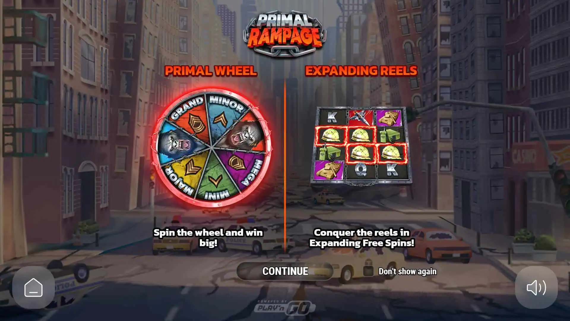 Primal Rampage slot intro screen