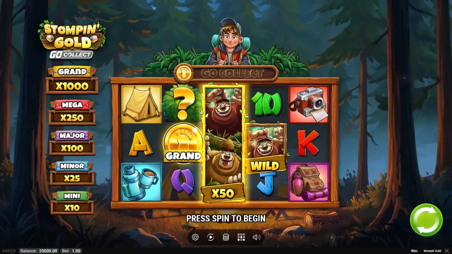 Stompin&rsquo; Gold slot gameplay reels