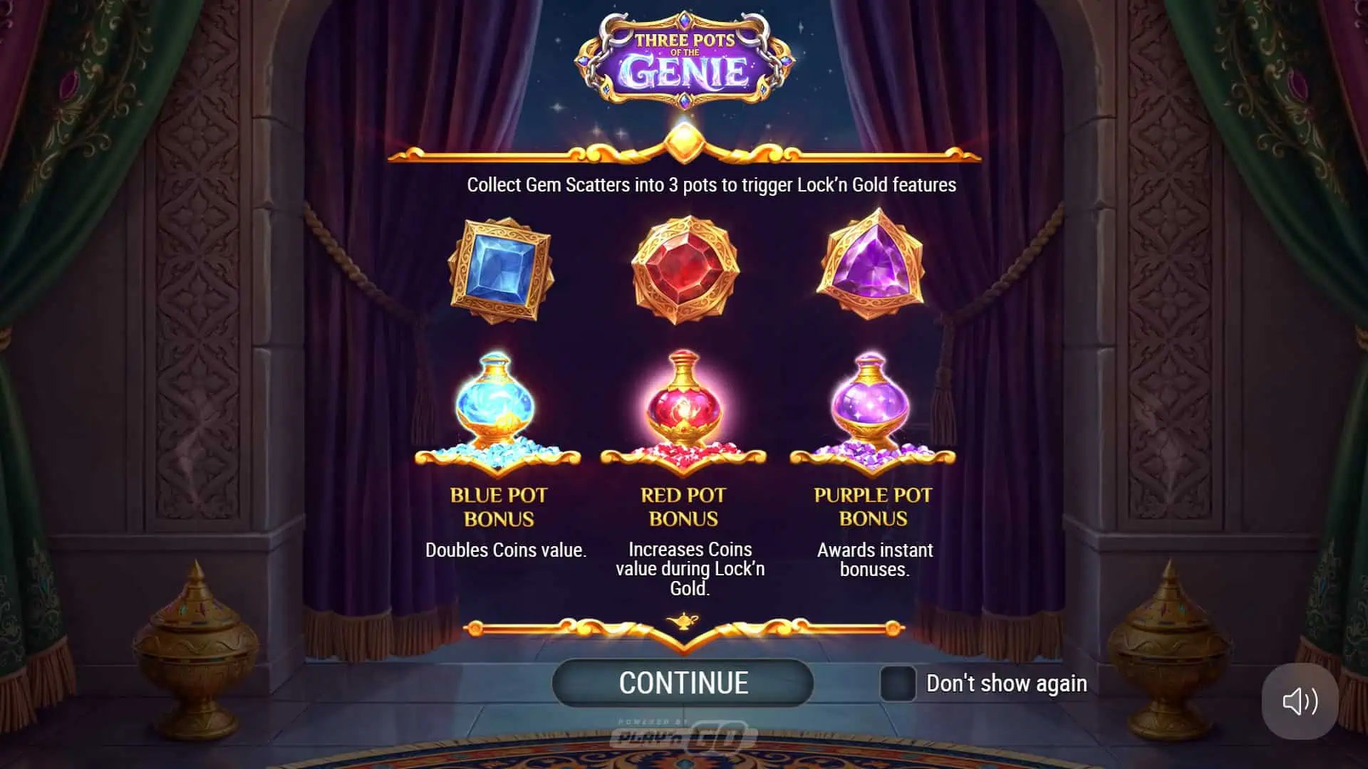 Three Pots of The Genie slot intro screen
