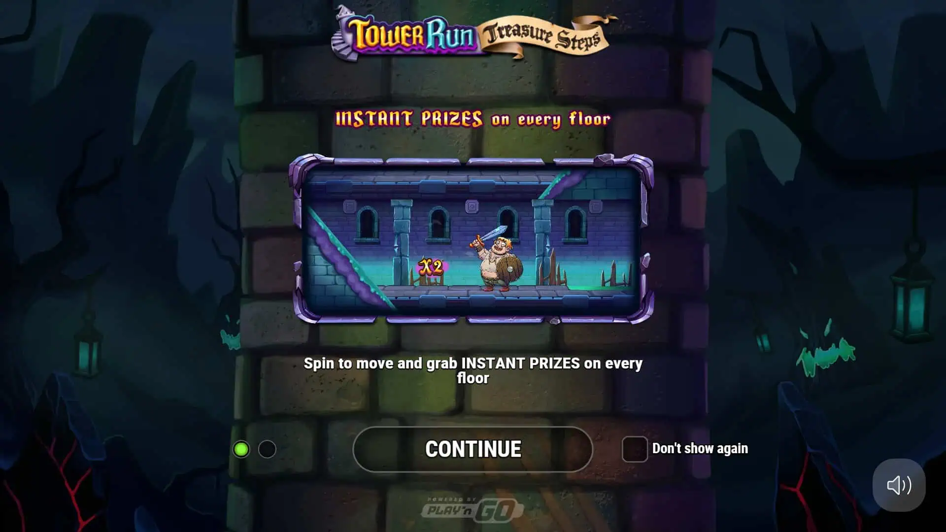 Tower Run Treasure Steps slot intro screen
