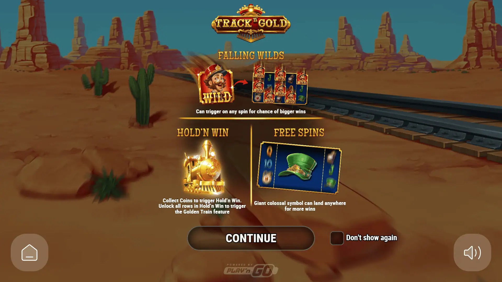 Track n' Gold slot intro screen