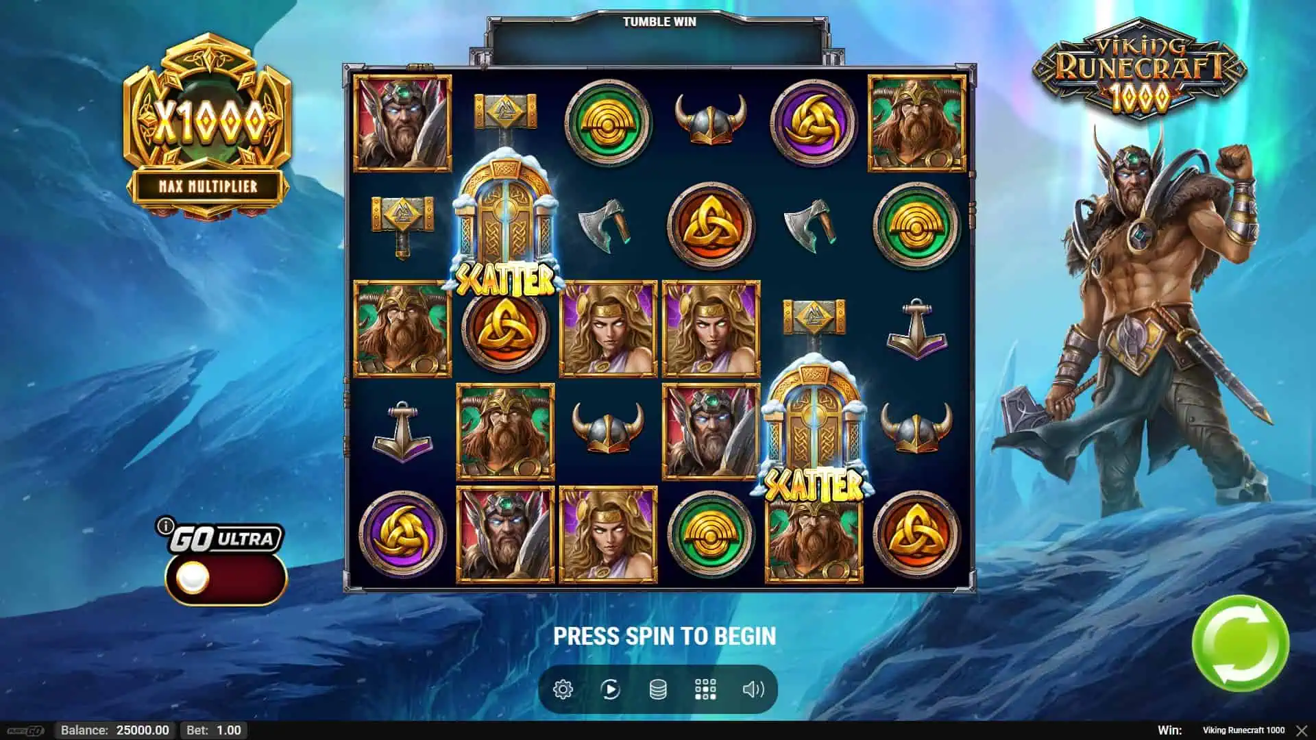 Viking Runecraft 1000 slot gameplay reels