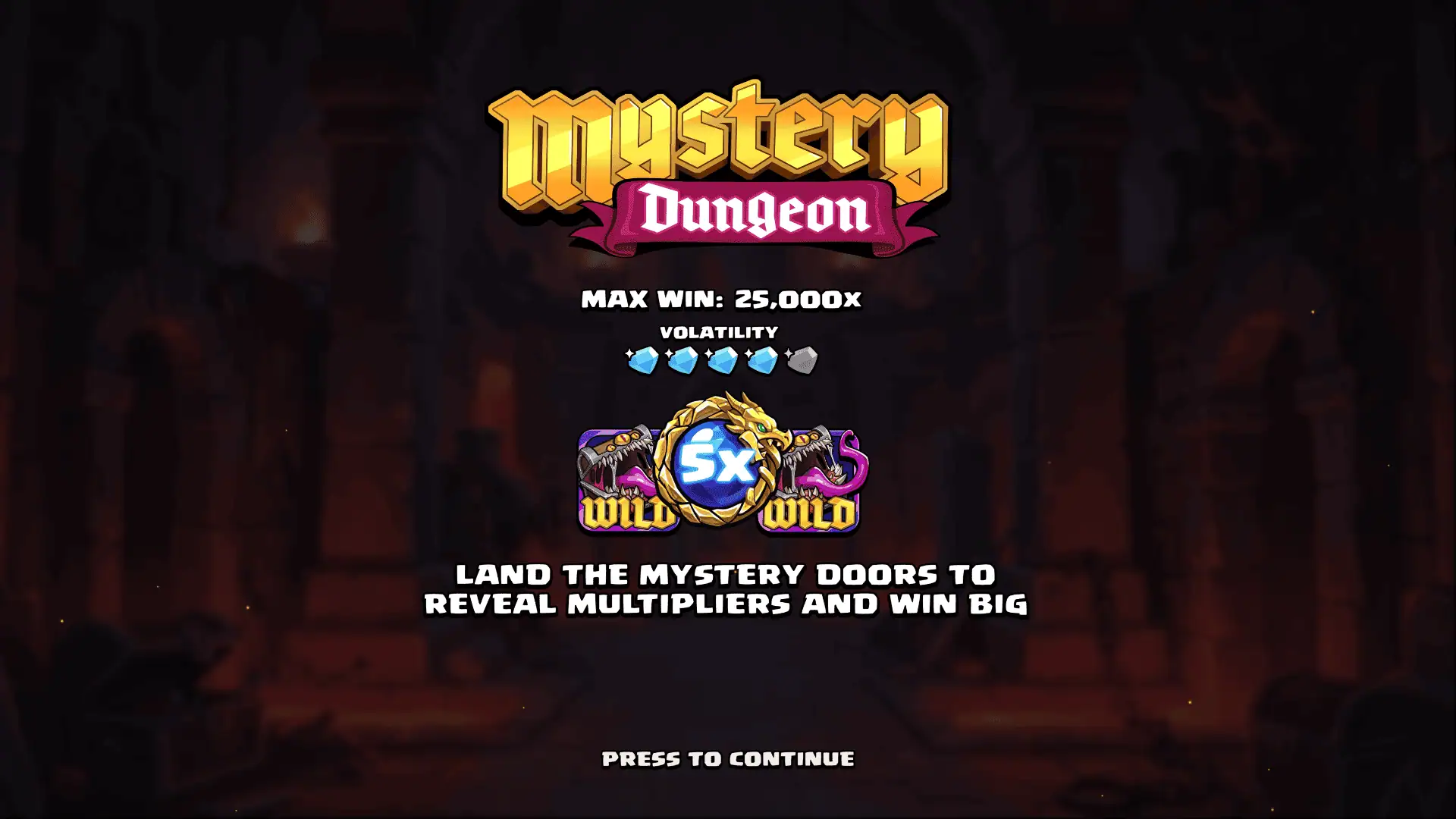 Mystery Dungeon slot intro screen