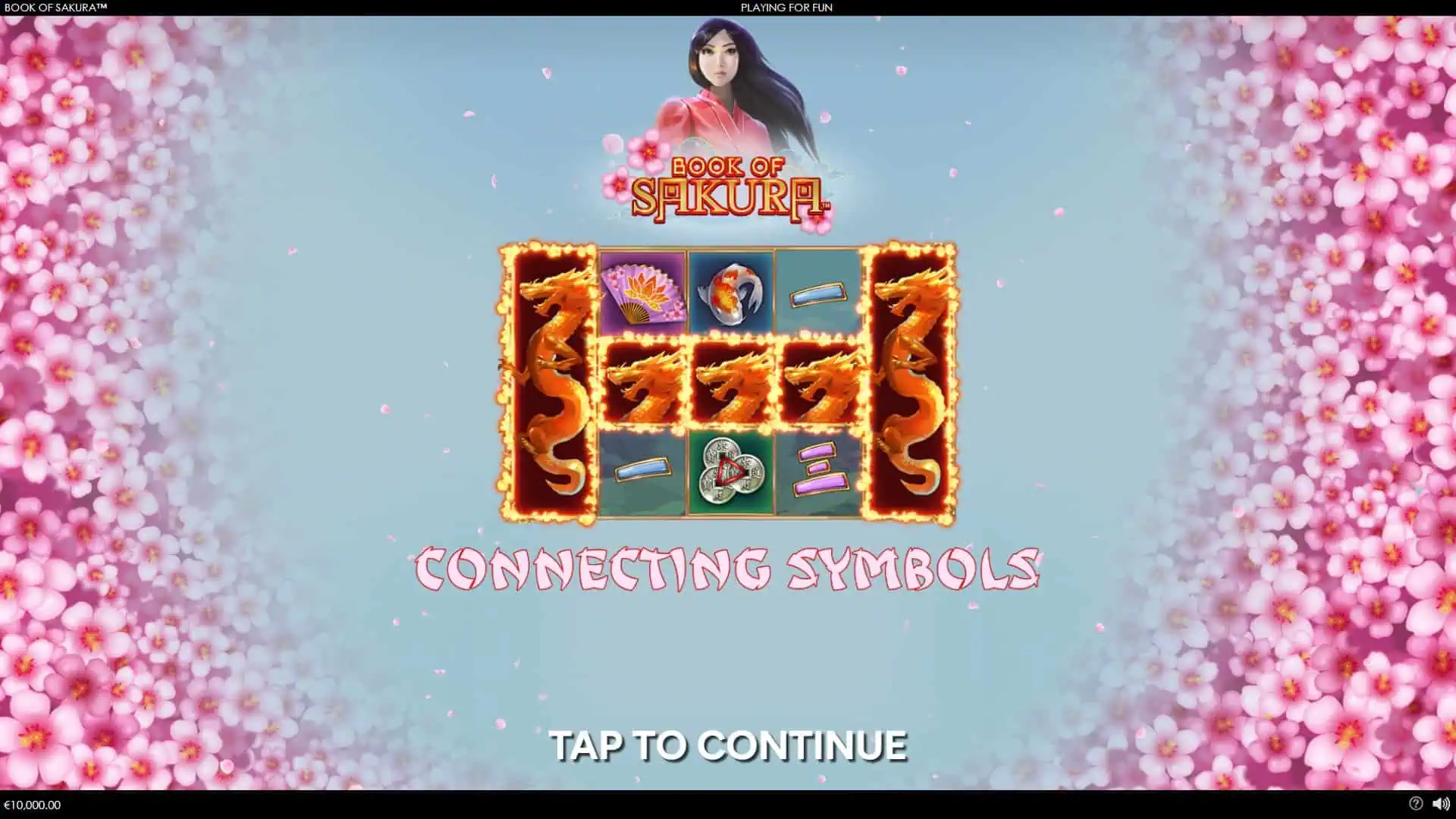 Book of Sakura slot intro screen