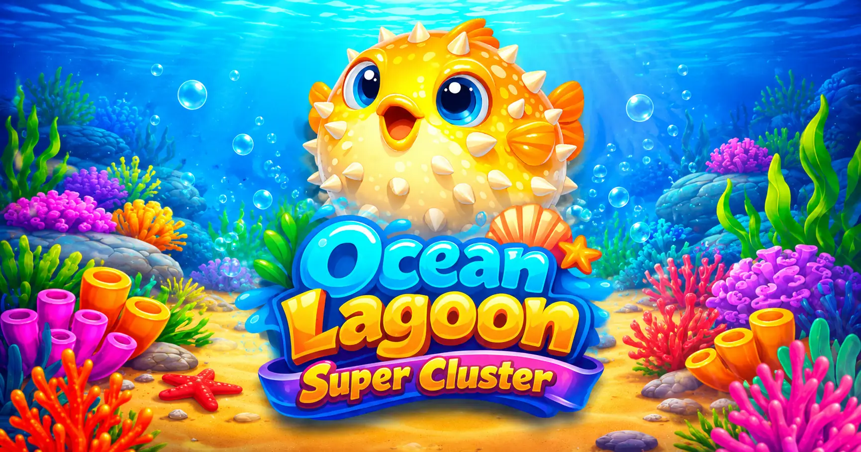 Ocean Lagoon: Super Cluster Slot by Rainfall Gaming Demo slot cover image