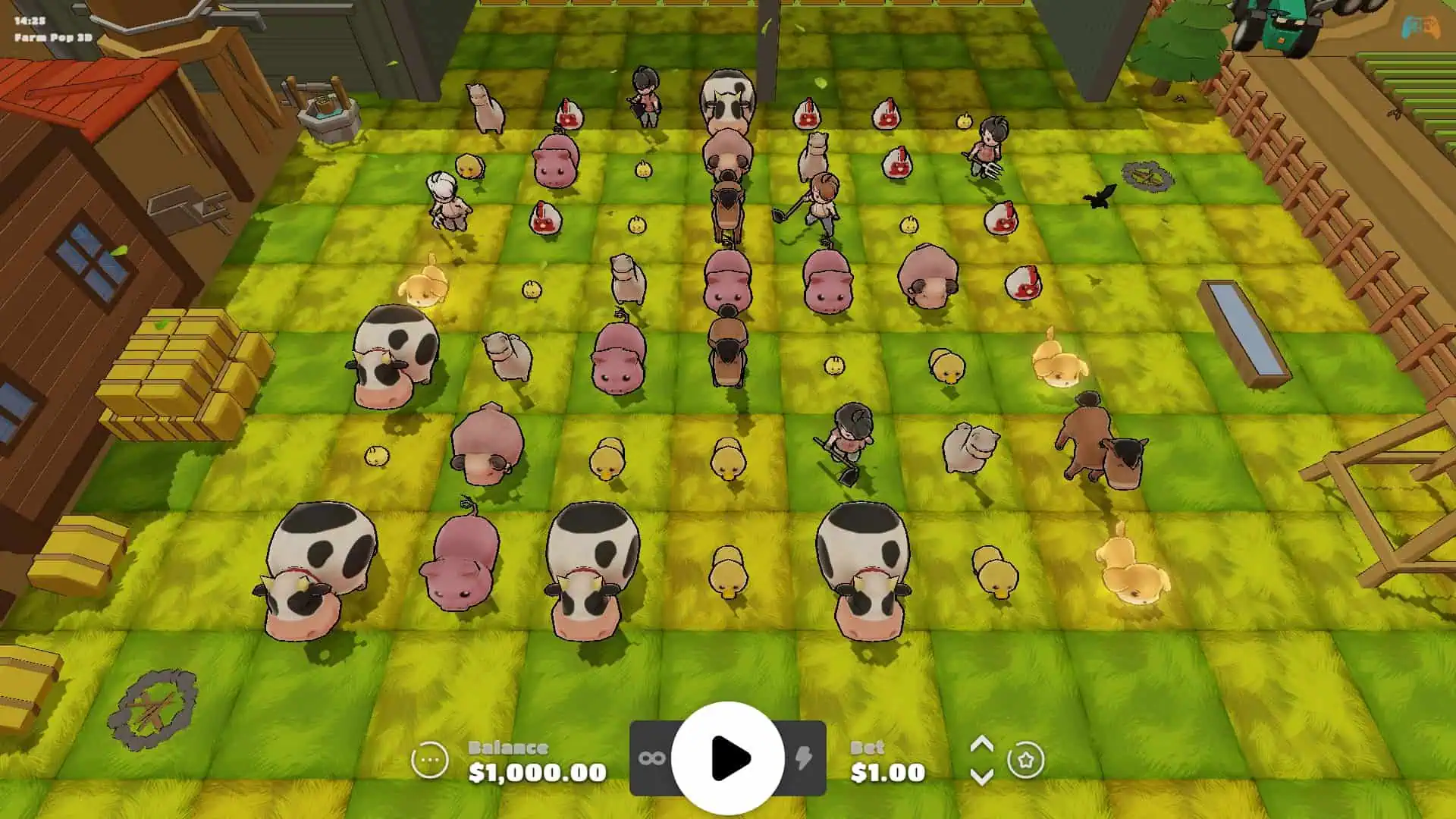 Farm Pop 3D slot gameplay reels
