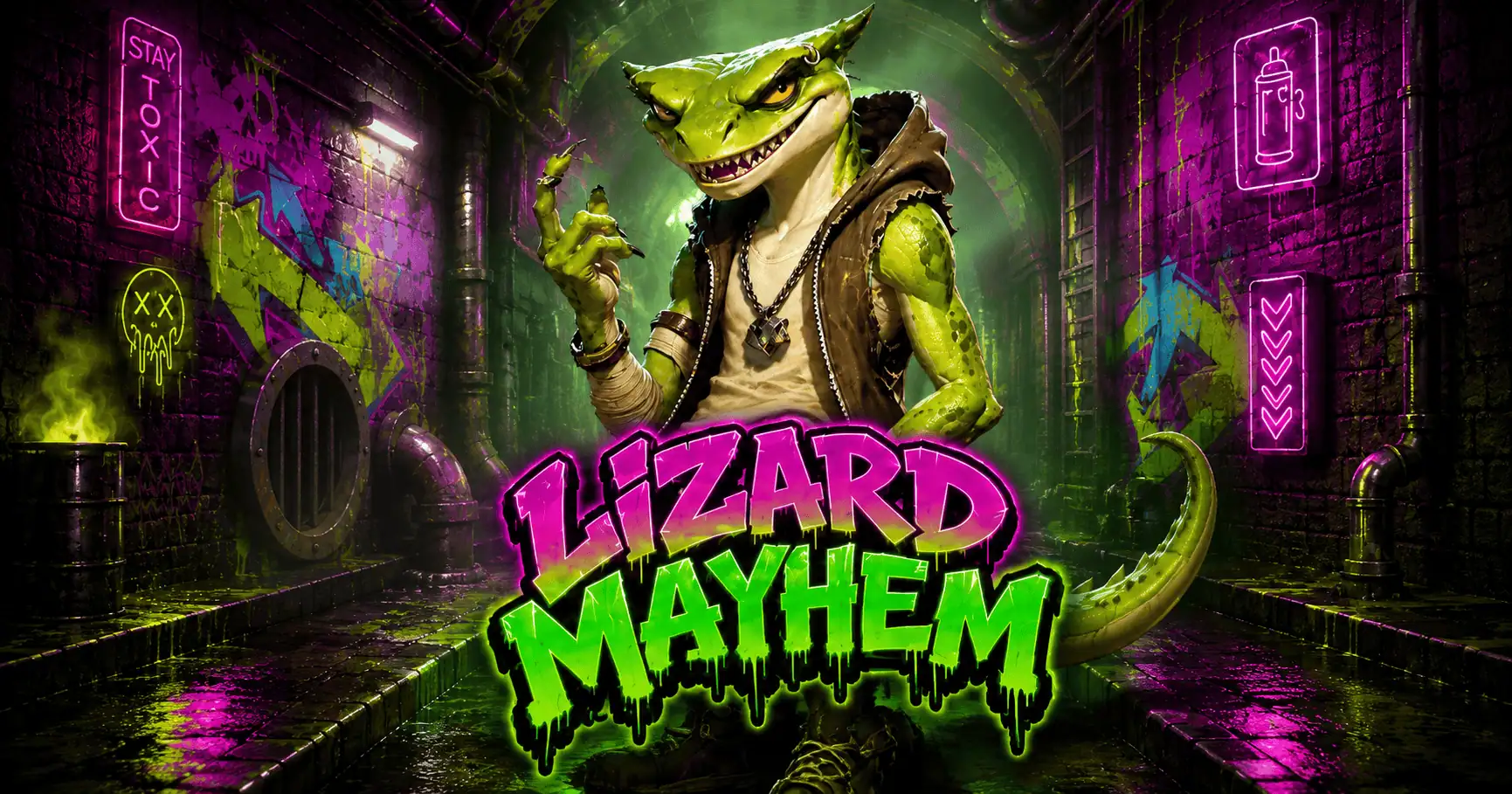 Lizard Mayhem Slot by Rip N Roll Demo slot cover image