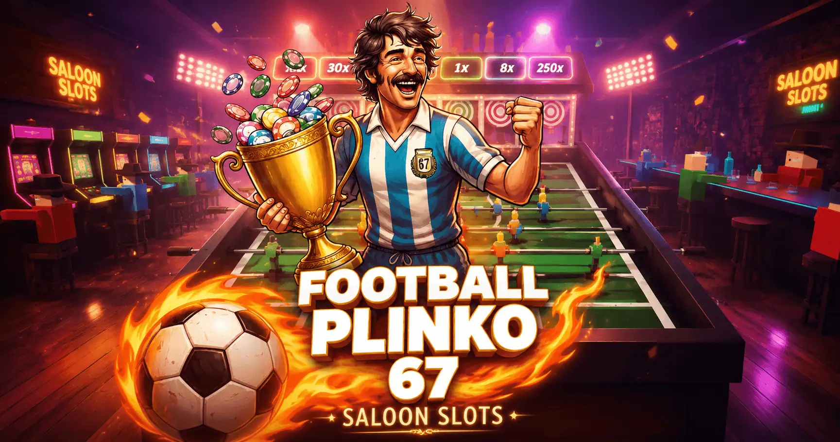 Football Plinko 67 Slot Free Play by Saloon Slots slot cover image