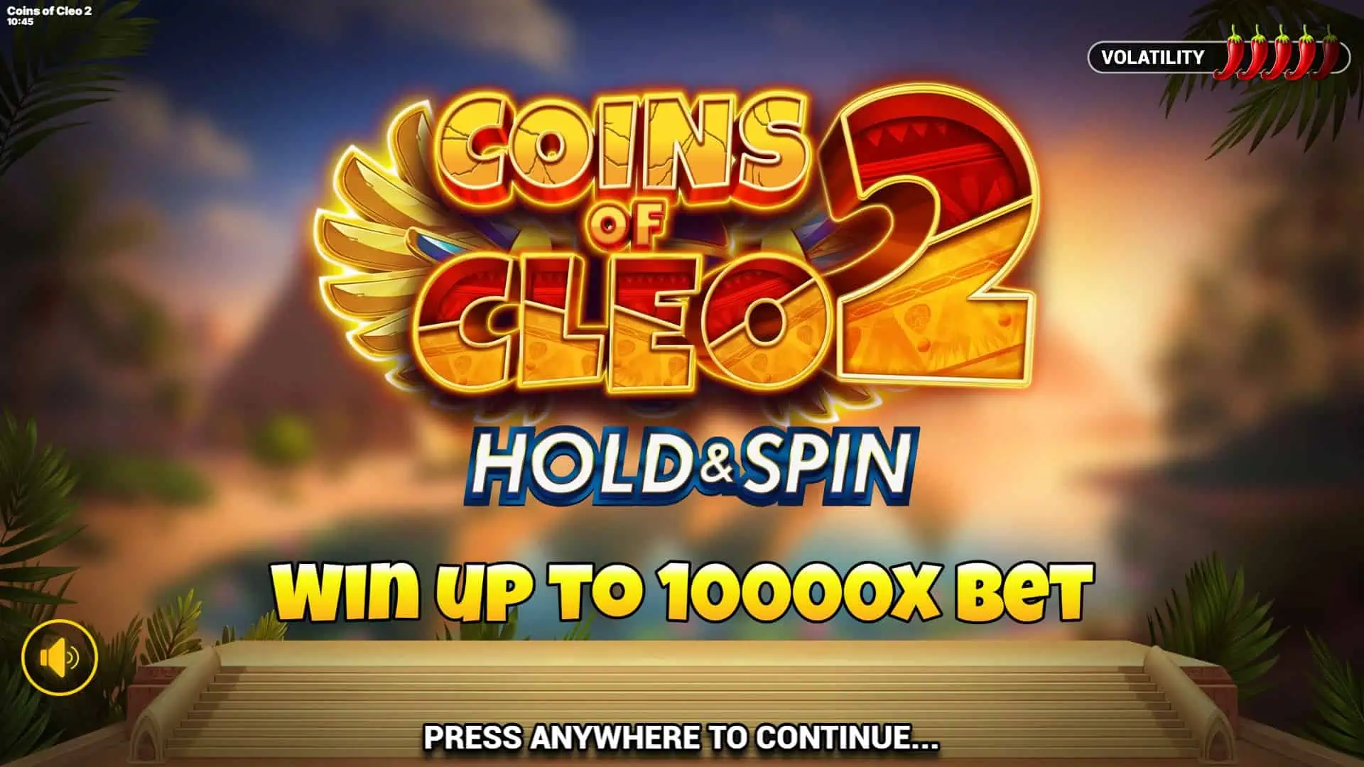Coins of Cleo 2 slot intro screen