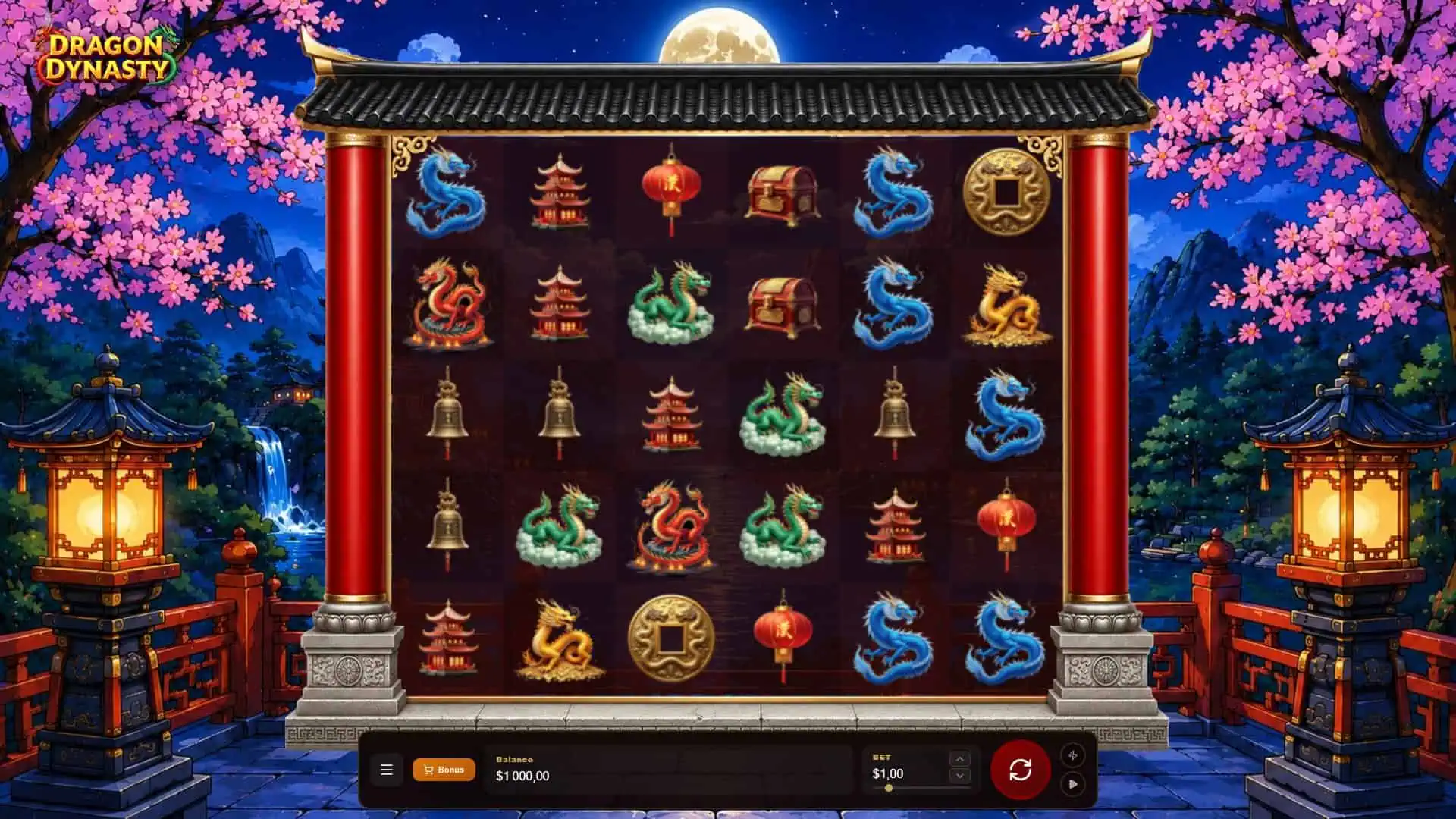 Dragon Dynasty slot gameplay reels