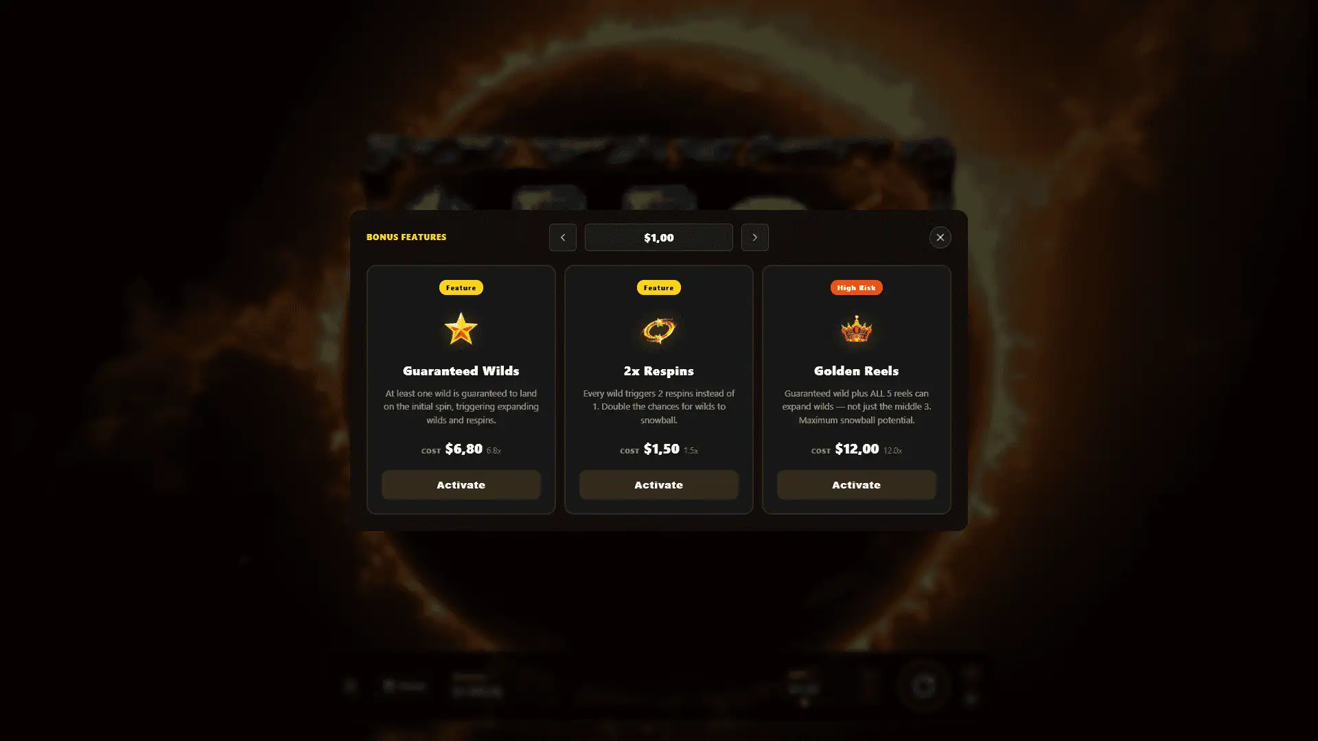 Solara bonus buy menu