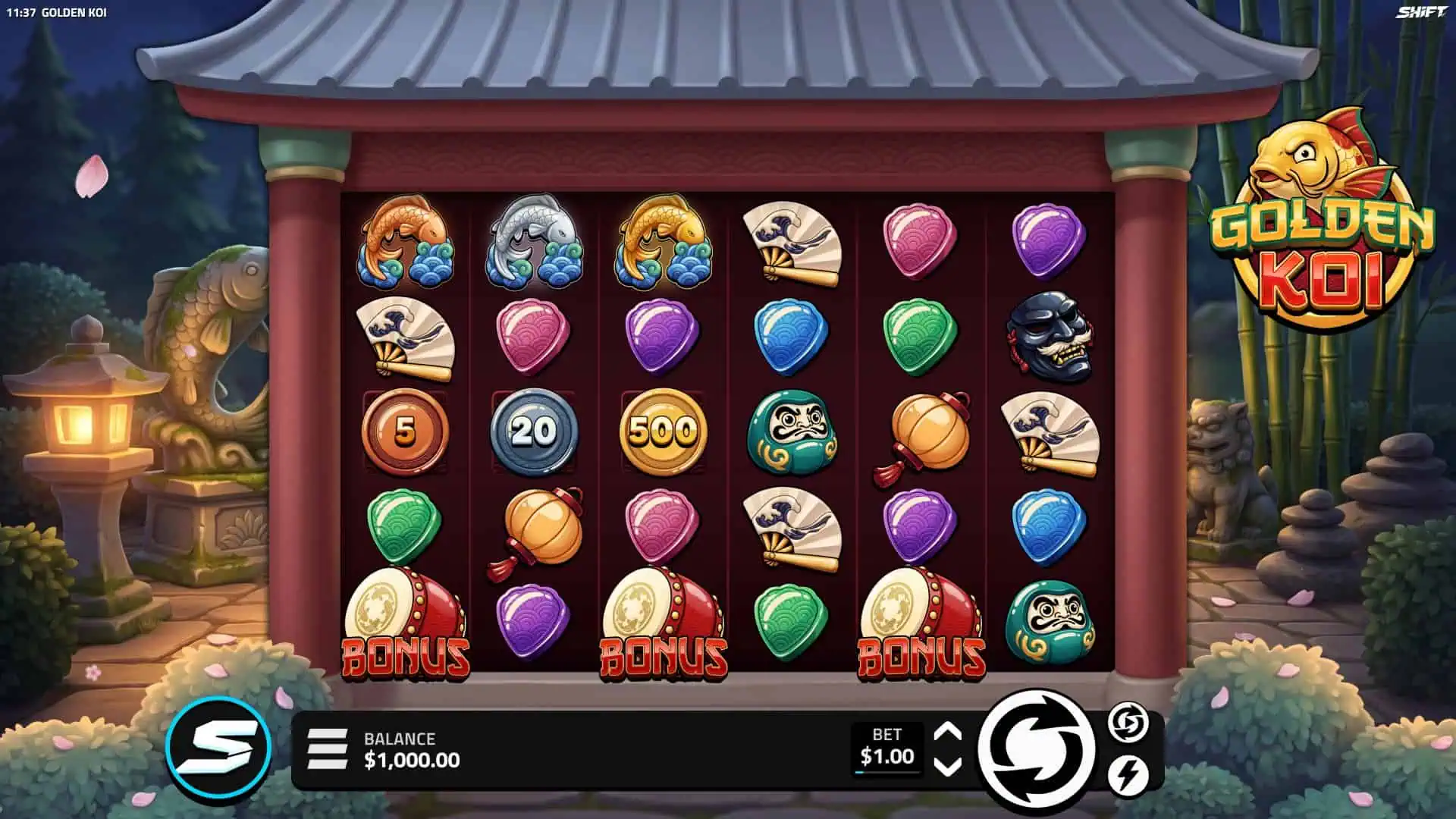 Golden Koi slot gameplay reels