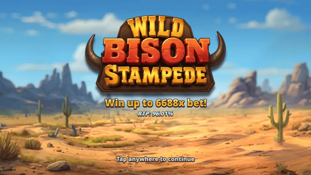 Slotmill wild bison stampede intro screen