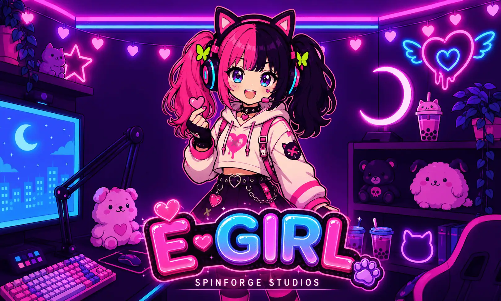 E-Girl Slot Demo by Spinforge Studios slot cover image