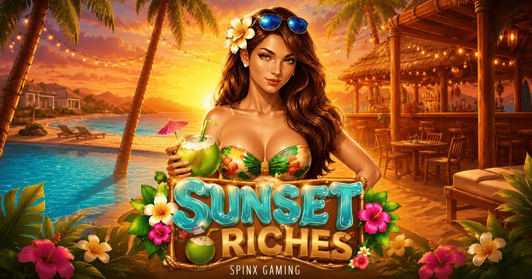 Sunset Riches Slot Demo by Spinx Gaming slot cover image