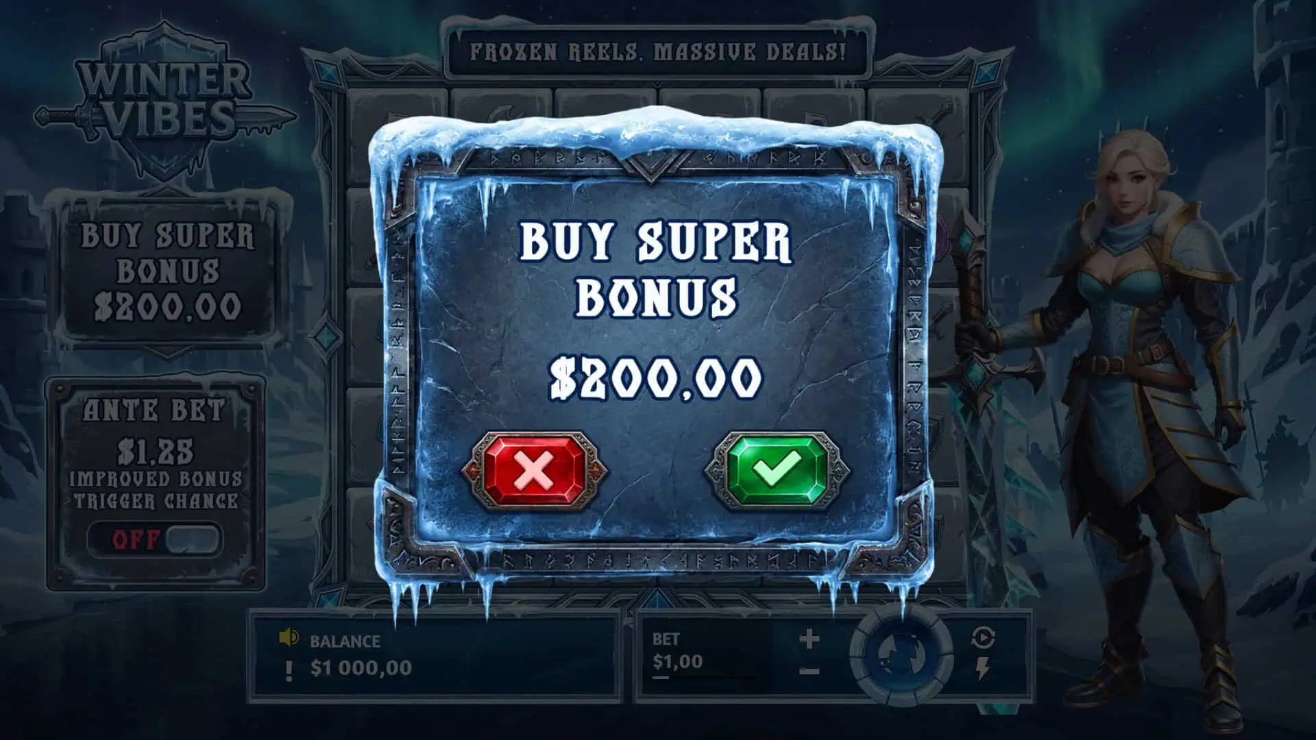 Winter Vibes bonus buy menu