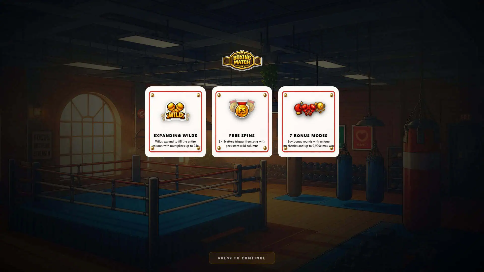 Boxing Match slot intro screen