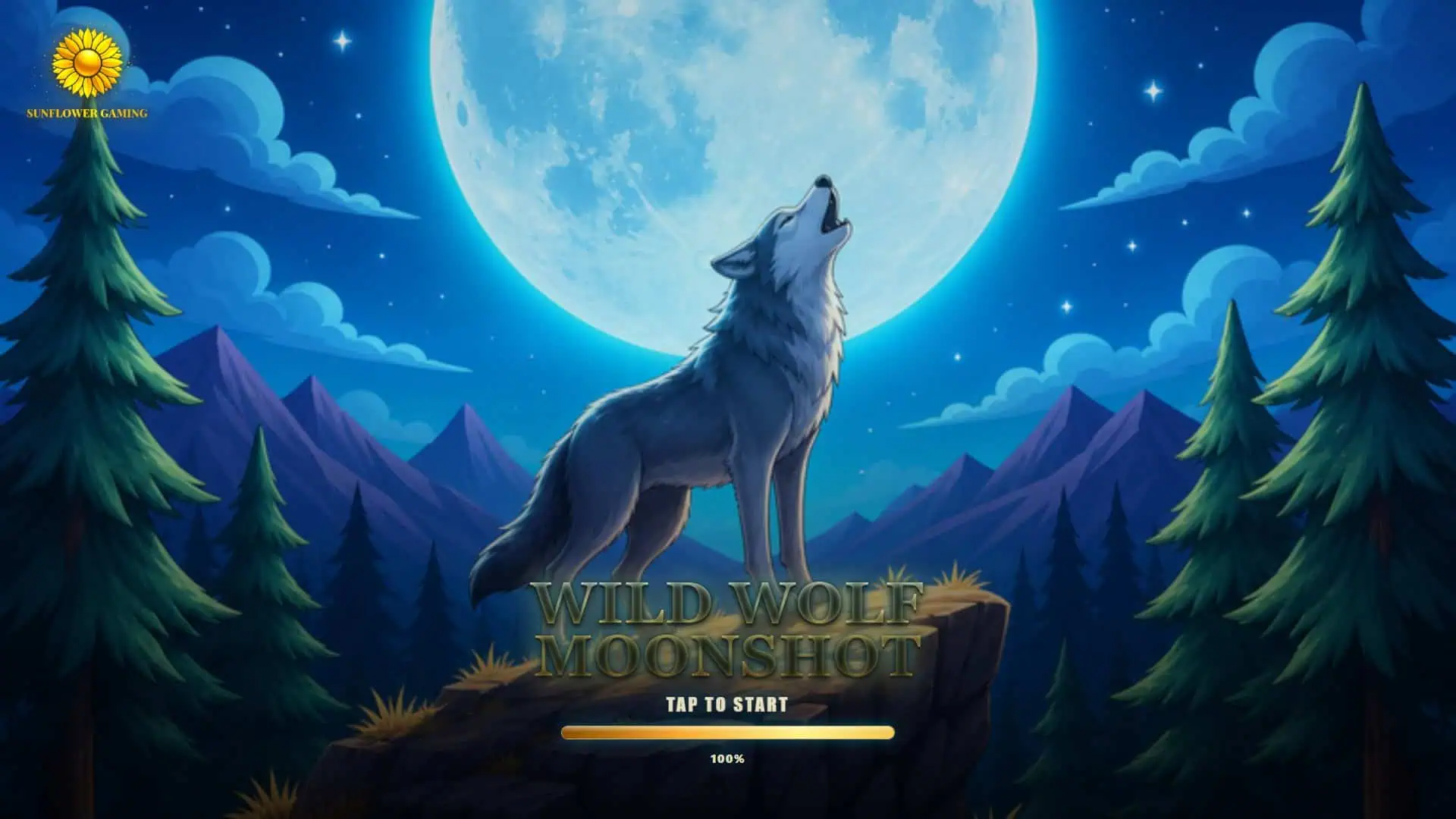 Wild Wolf Moonshot slot intro screen