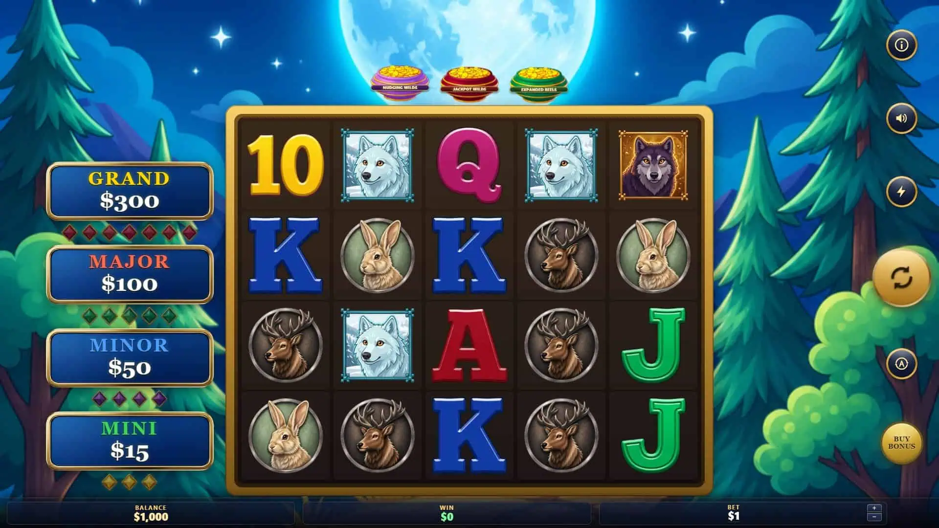 Wild Wolf Moonshot slot gameplay reels