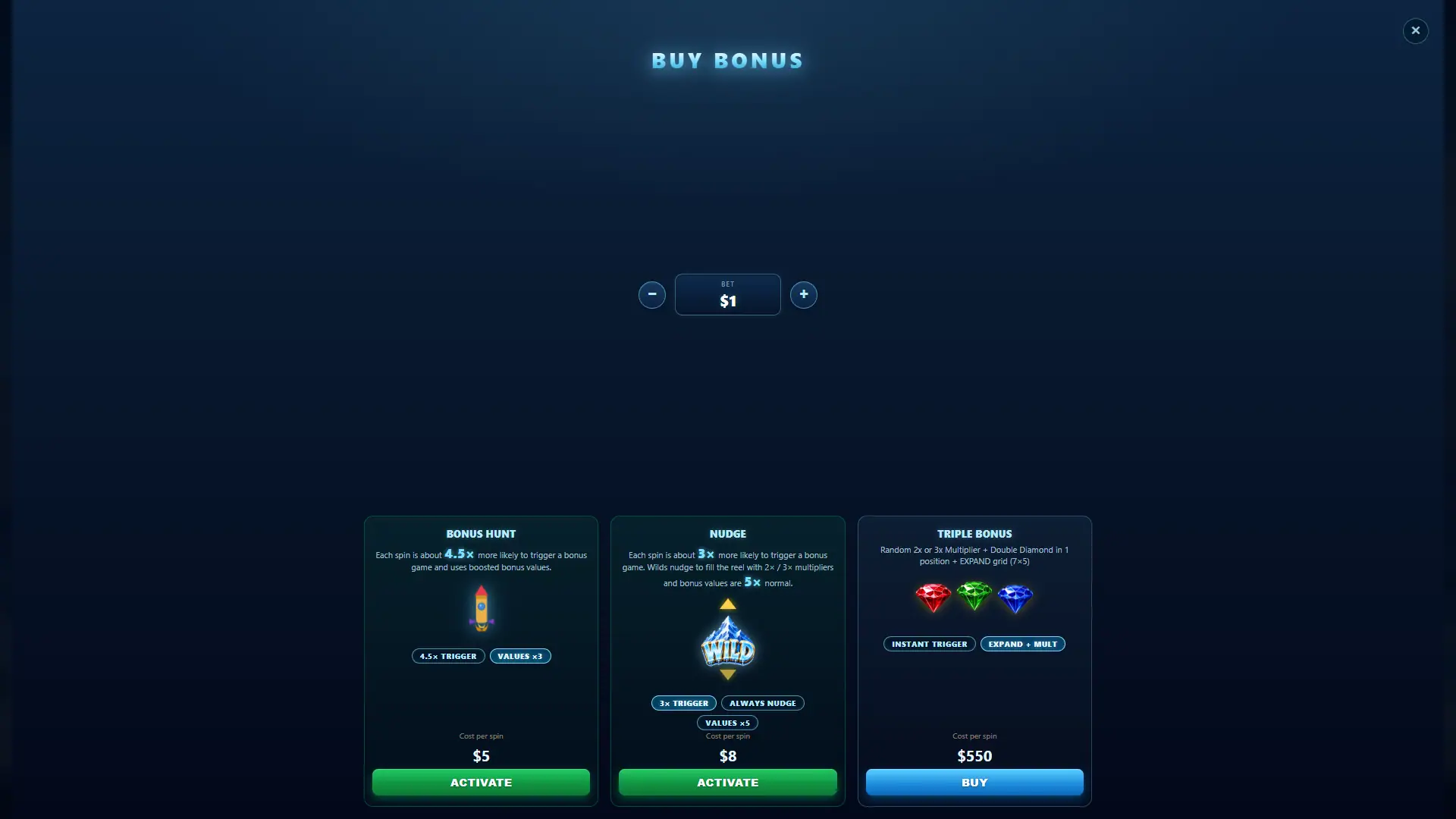 Yeti Link bonus buy menu