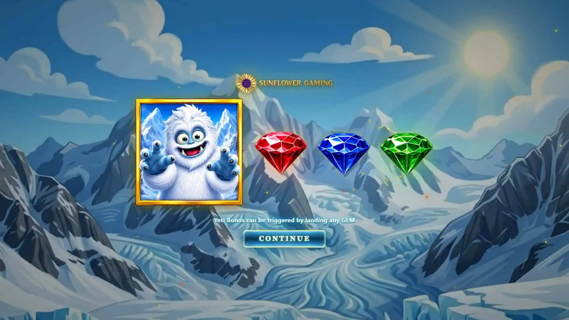 Yeti Link slot intro screen