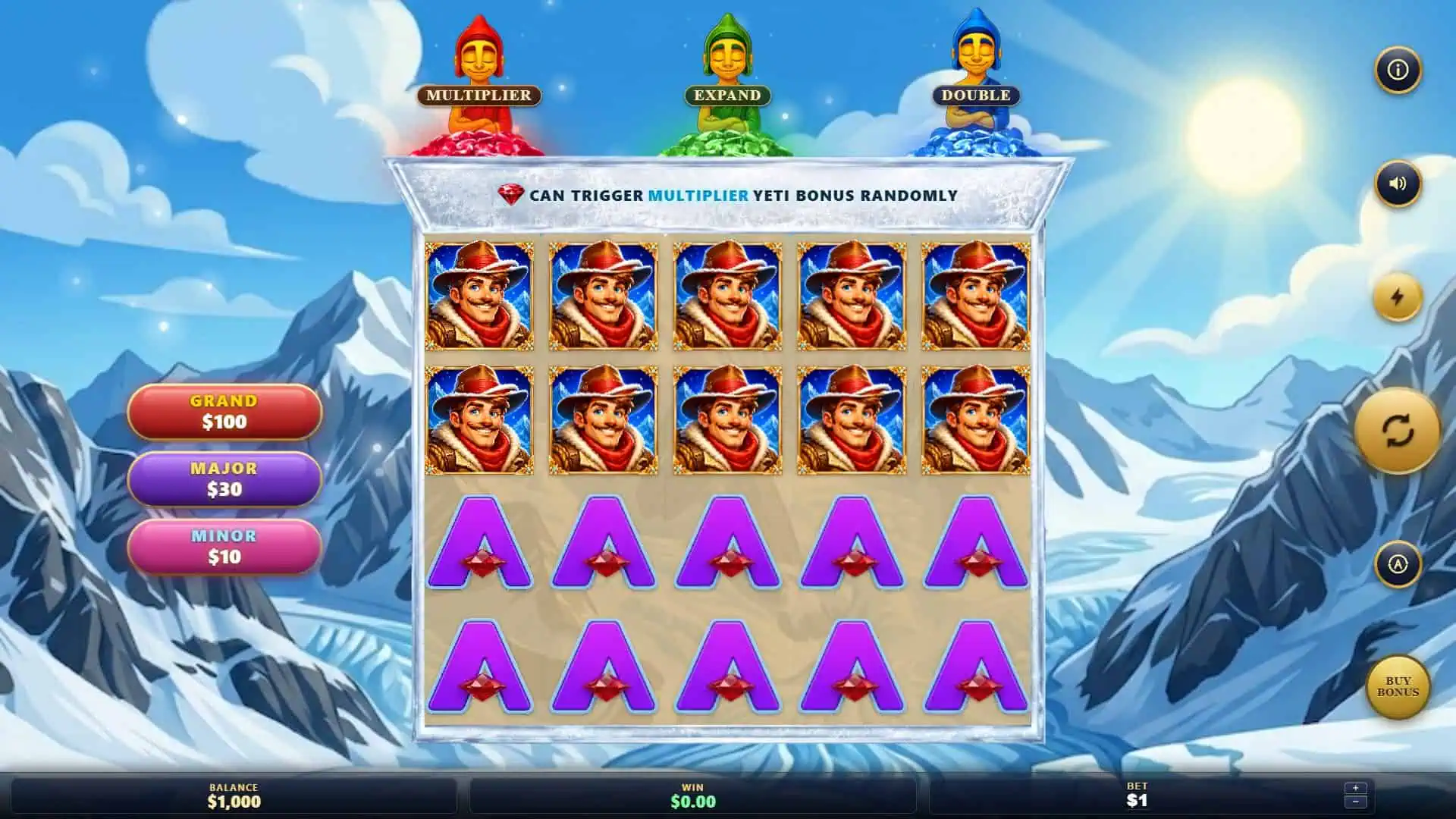 Yeti Link slot gameplay reels