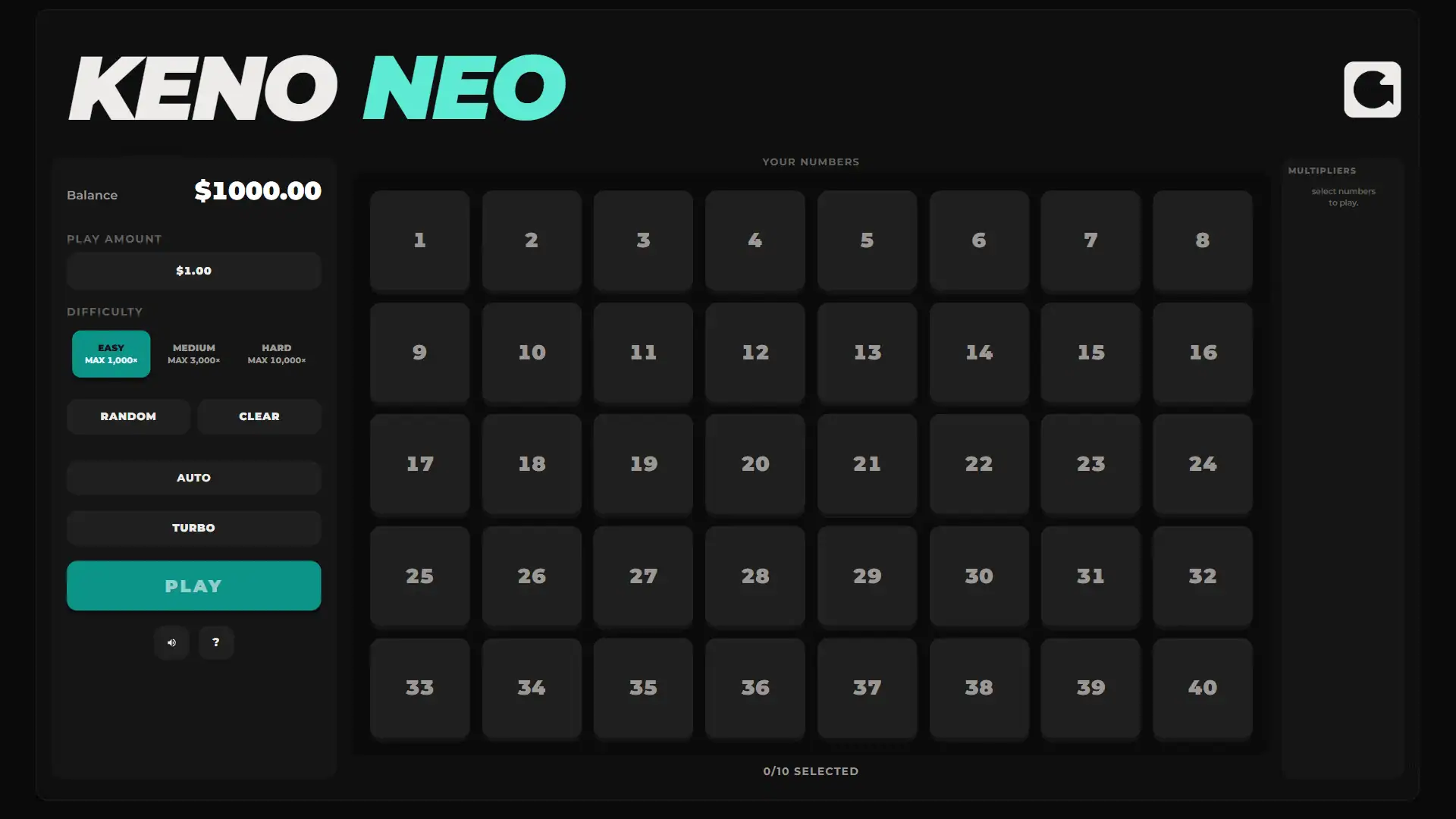 Keno Neo slot gameplay reels