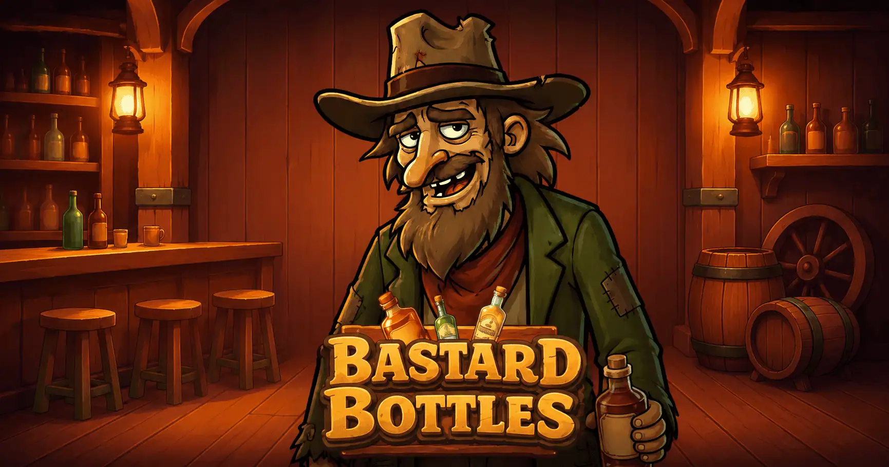 Bastard Bottles Slot Demo by Teacup Gaming slot cover image