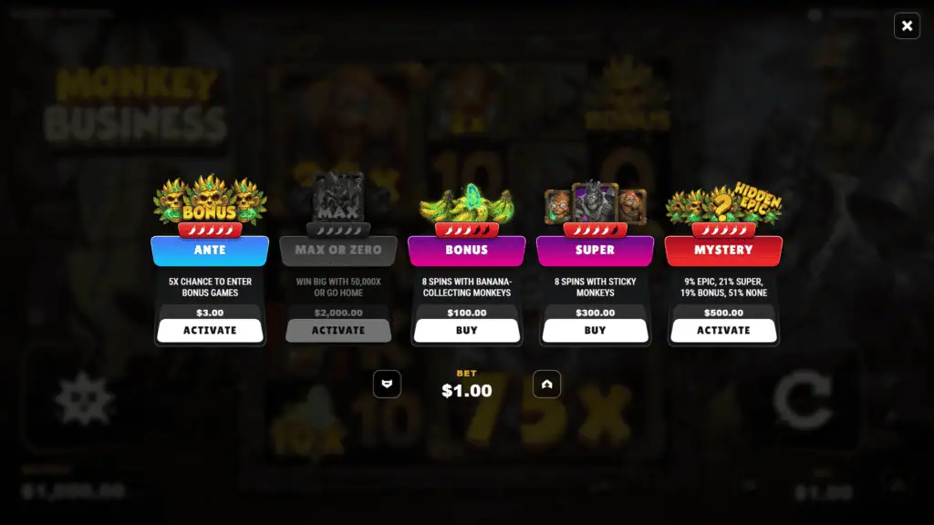 Terminal monkey business bonus buy