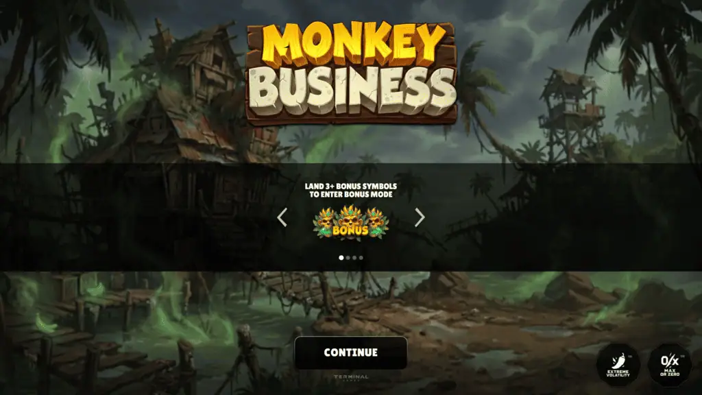 Terminal monkey business intro screen