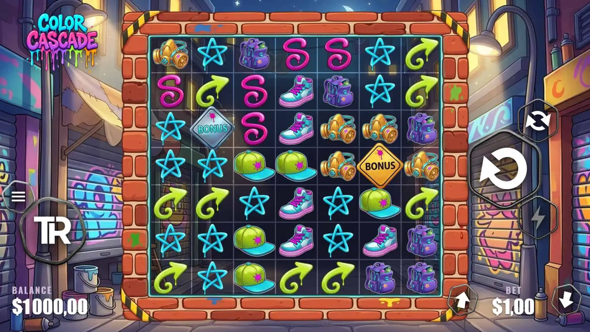 Colour Cascade slot gameplay reels