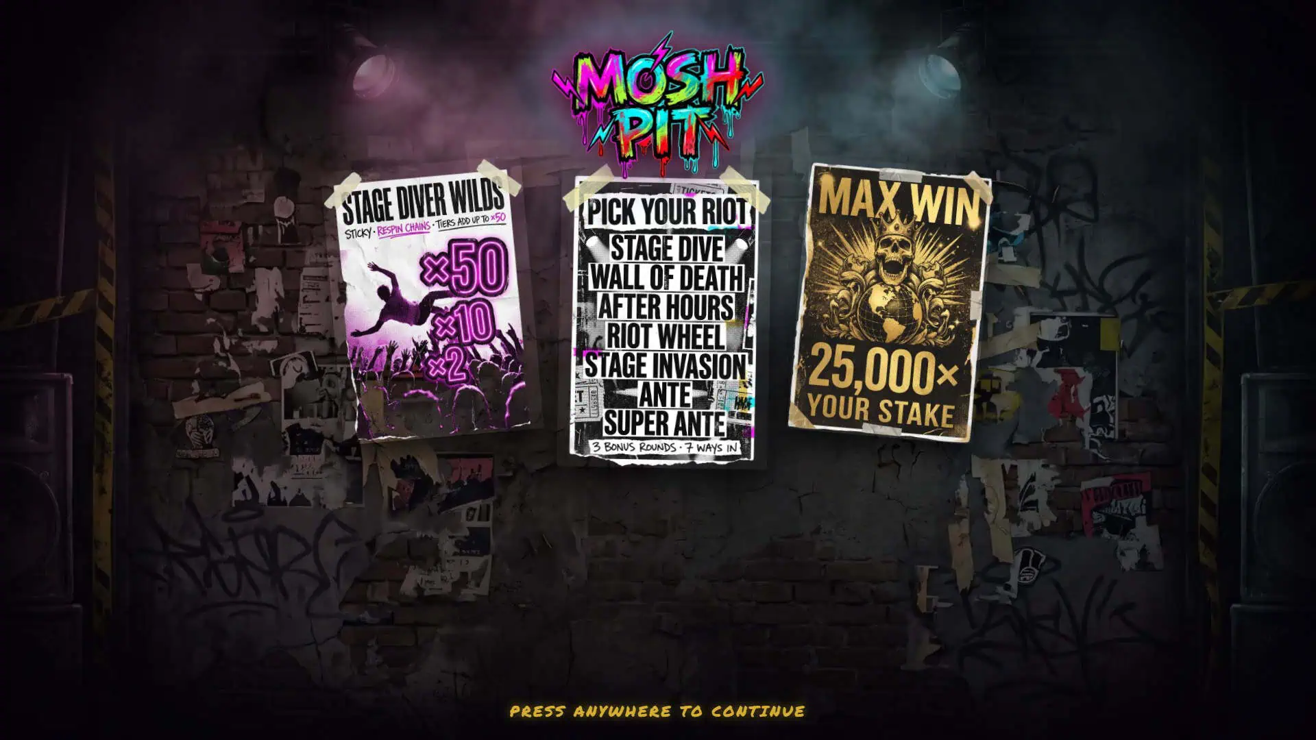 Mosh Pit slot intro screen