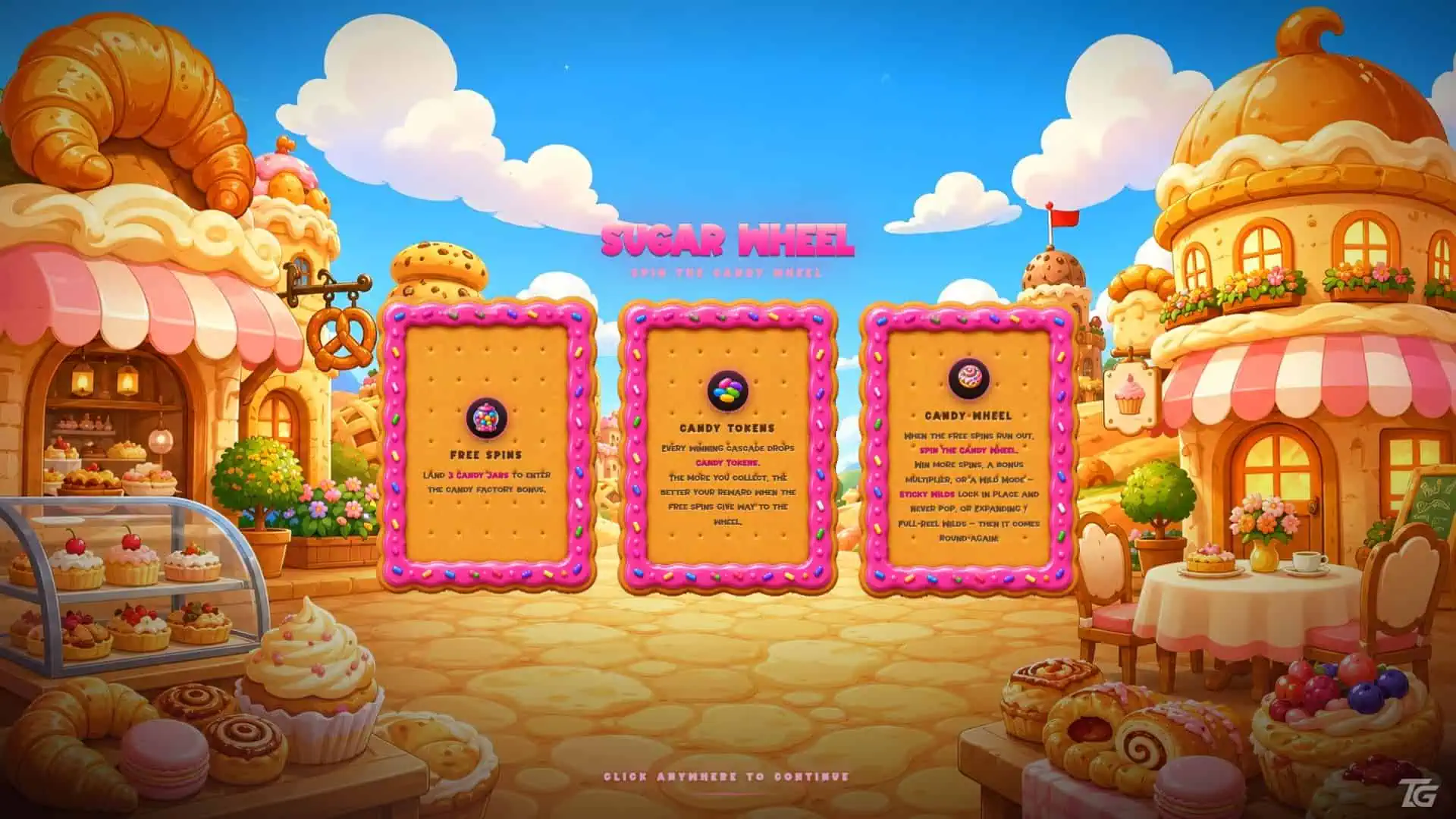 Sugar Wheel slot intro screen