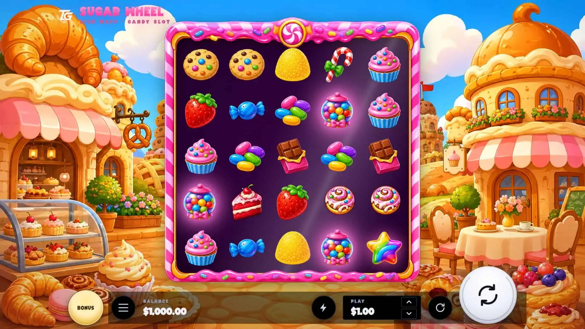 Sugar Wheel slot gameplay reels