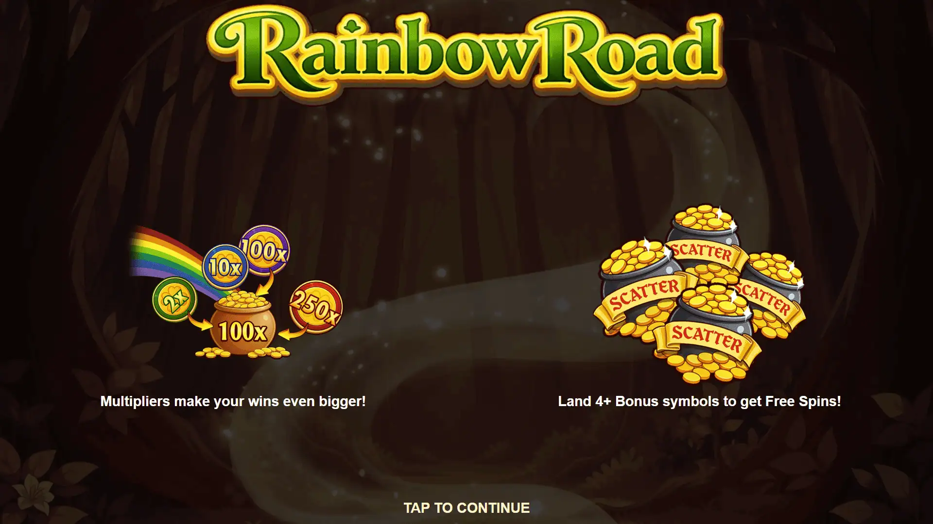 Rainbow Road slot intro screen