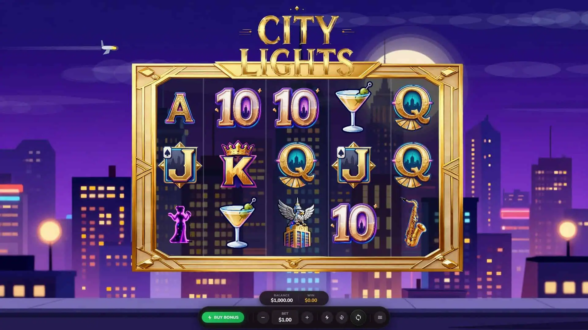 City Lights slot gameplay reels
