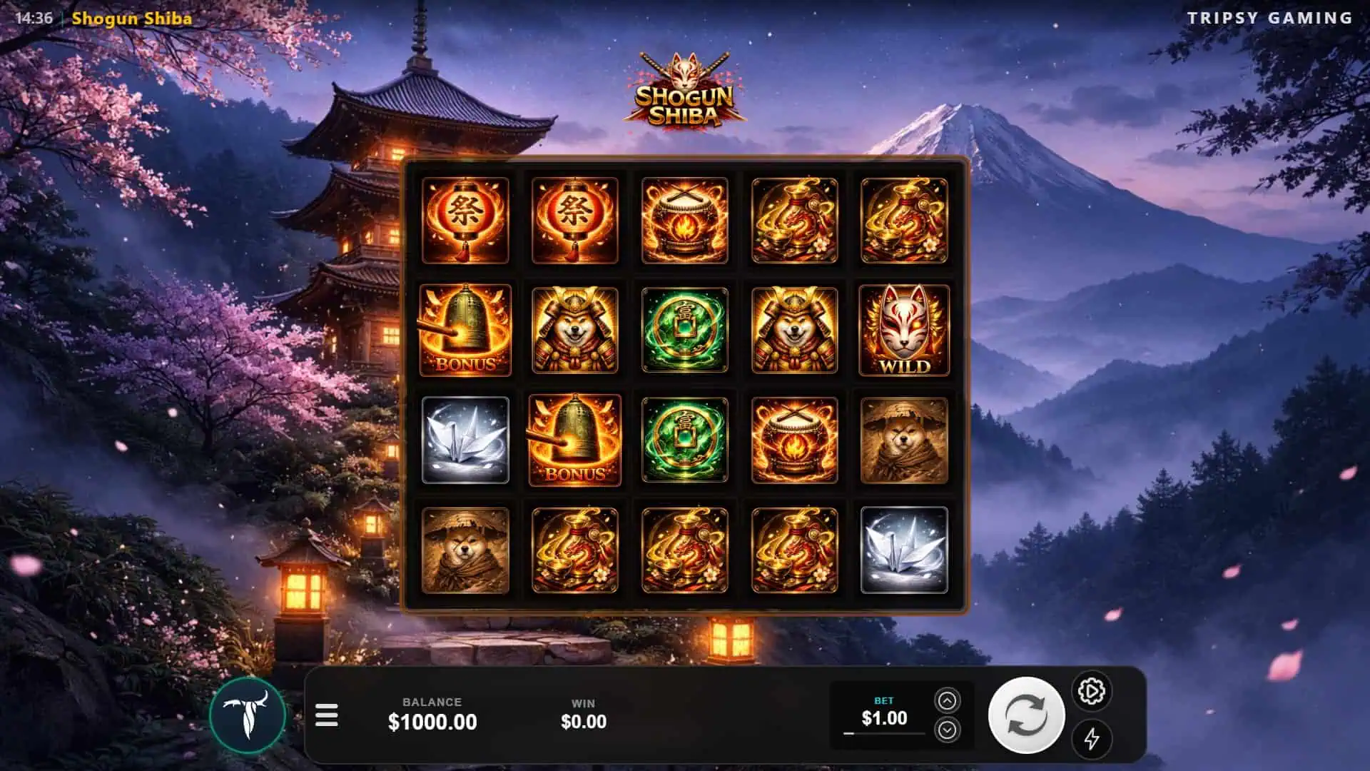 Shogun Shiba slot gameplay reels