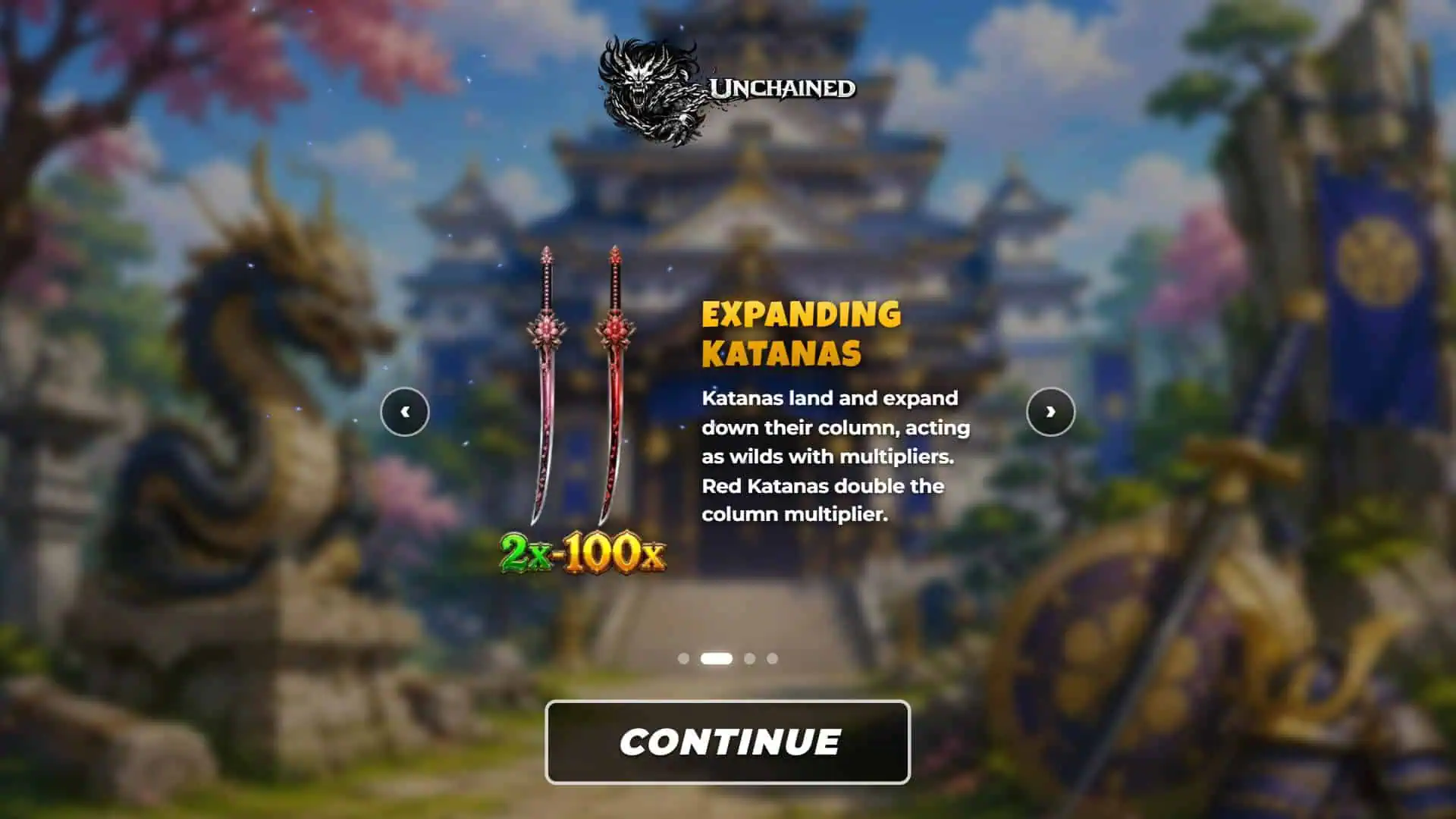 Katana Monarch slot intro screen