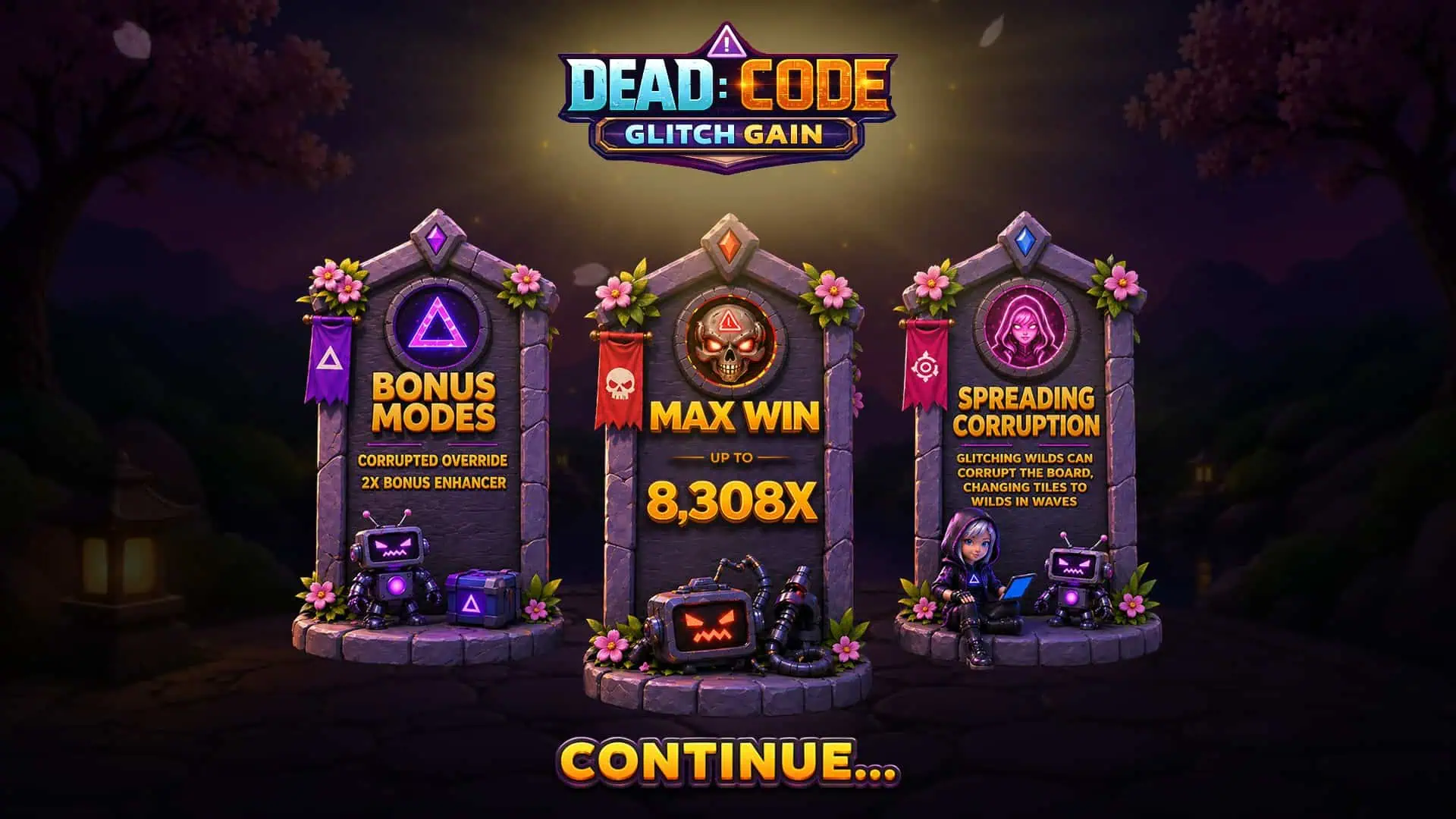 Dead Code Glitch Gain slot intro screen