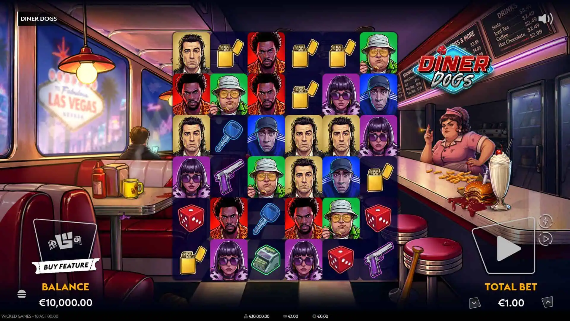 Diner Dogs slot gameplay reels
