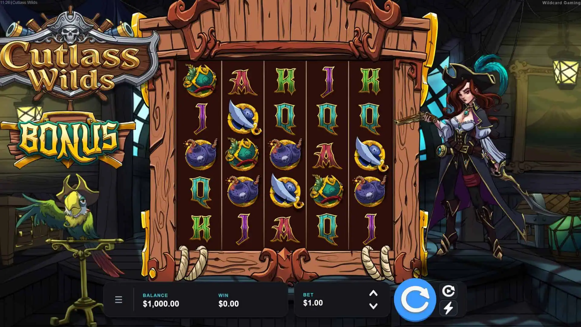 Cutlass Wilds slot gameplay reels
